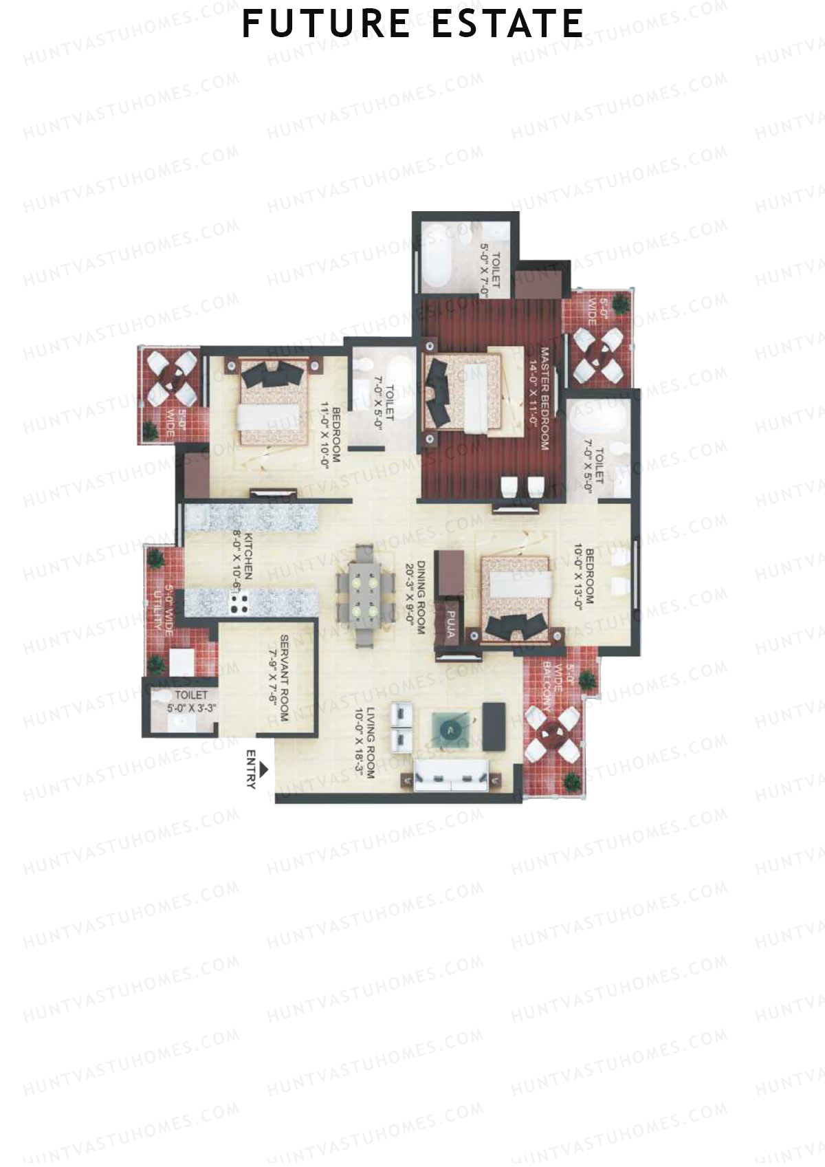 Future Estate Wing F Unit 2 (Type E) Floor Plan