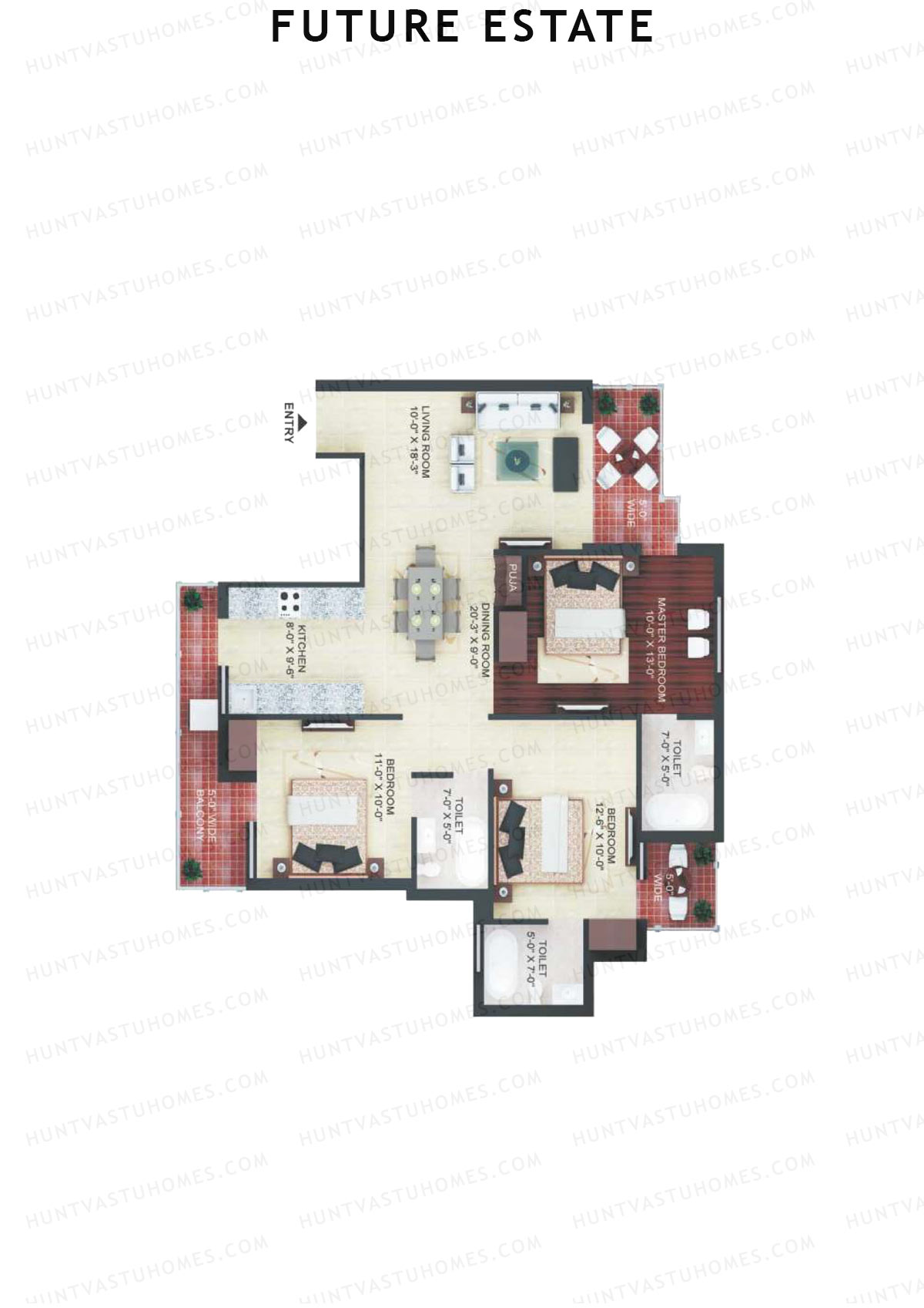 Future Estate Wing F Unit 3 (Type D) Floor Plan