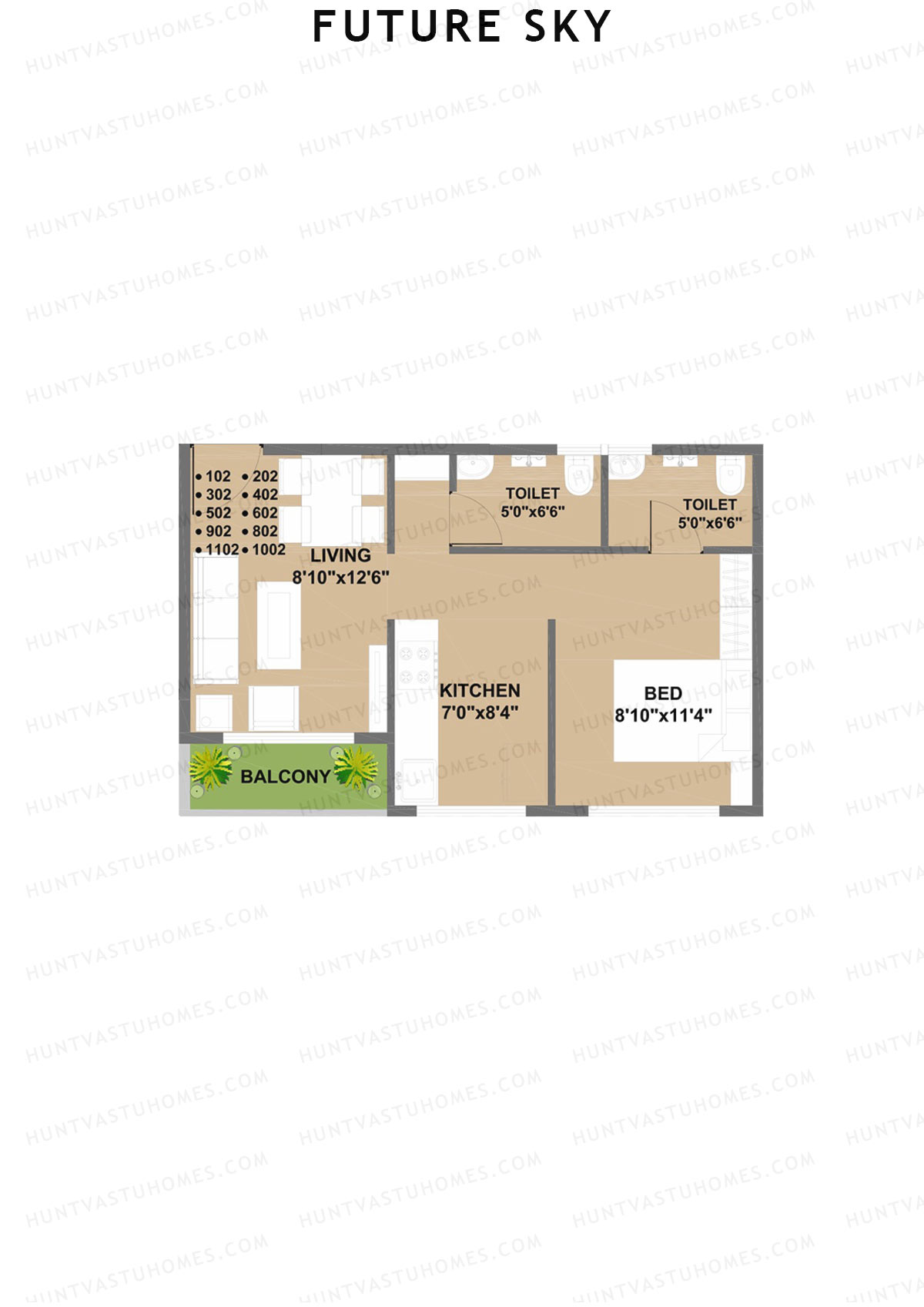 Future Sky Tower A Unit 2 Floor Plan