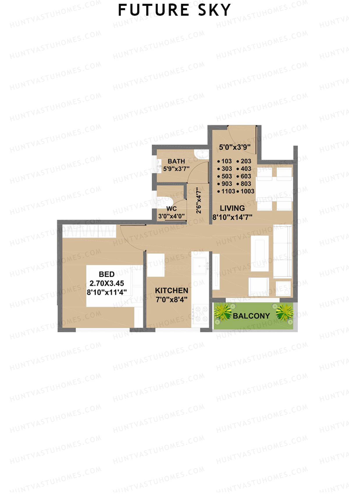 Future Sky Tower A Unit 3 Floor Plan
