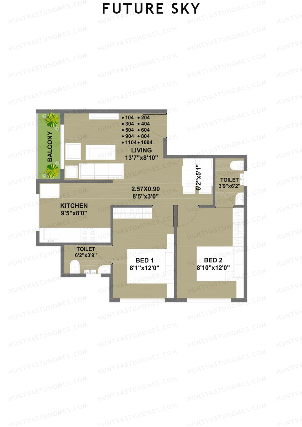 Future Sky Tower A Unit 3 Floor Plan