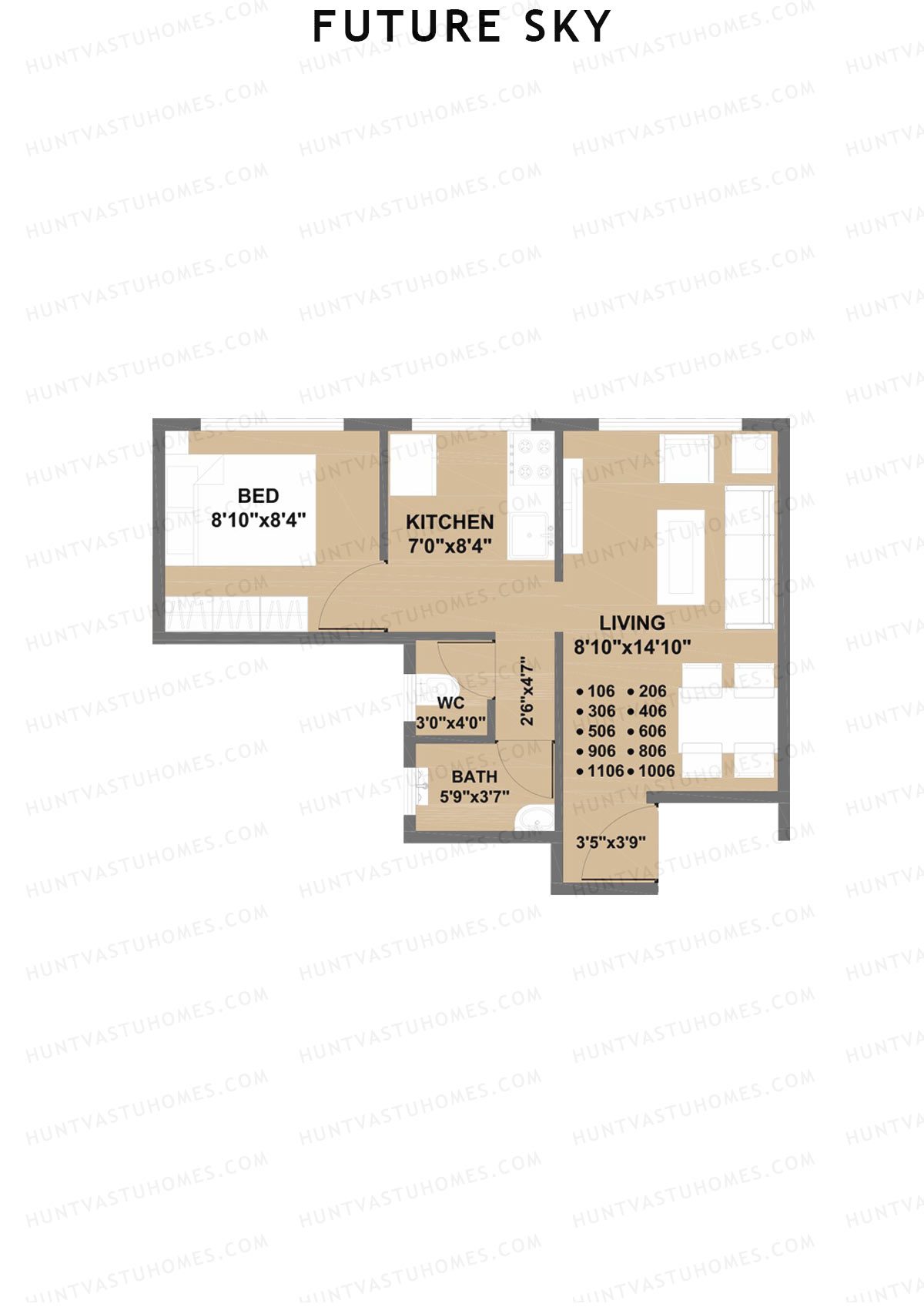 Future Sky Tower A Unit 6 Floor Plan