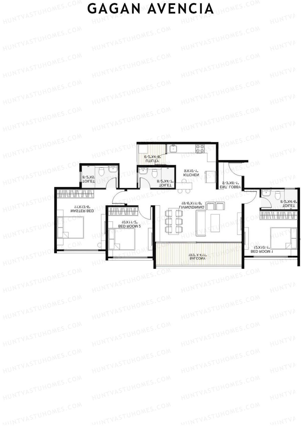Gagan Avencia Wing B Unit 4 Floor Plan