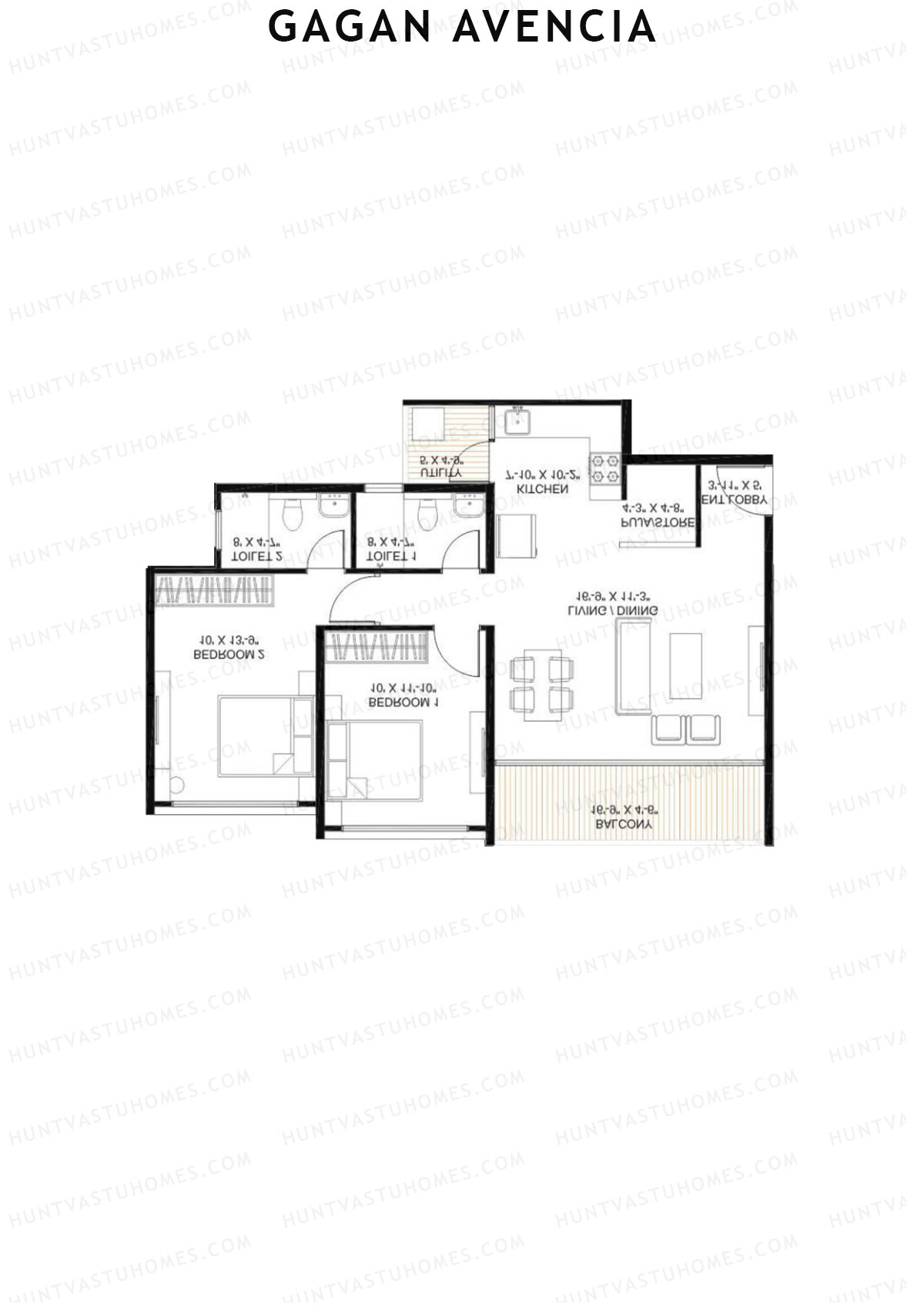 Gagan Avencia Wing C Unit 4 (Type 2) Floor Plan