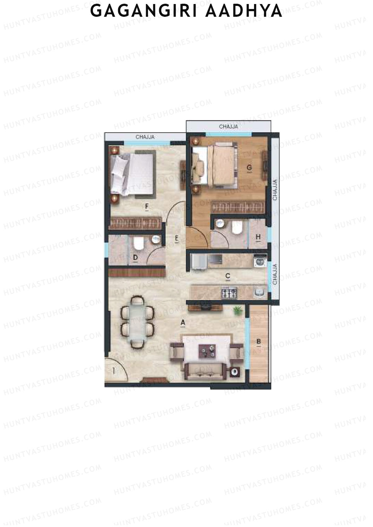 Gagangiri Aadhya Block A Unit 1 Floor Plan