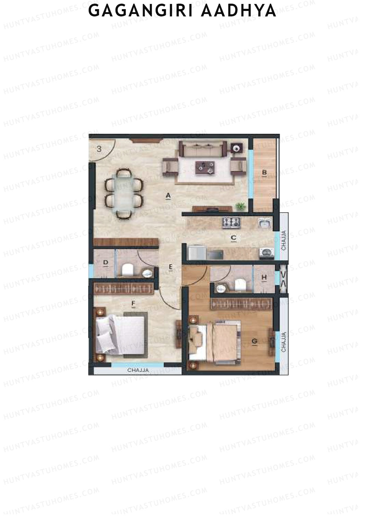 Gagangiri Aadhya Block A Unit 3 Floor Plan