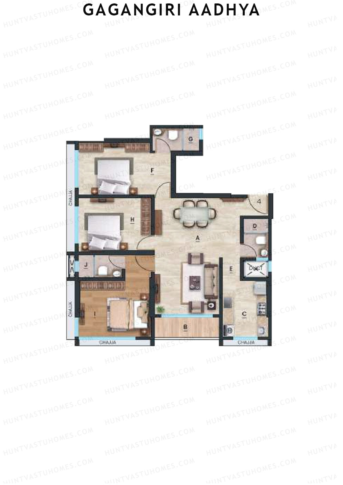 Gagangiri Aadhya Block A Unit 4 Floor Plan
