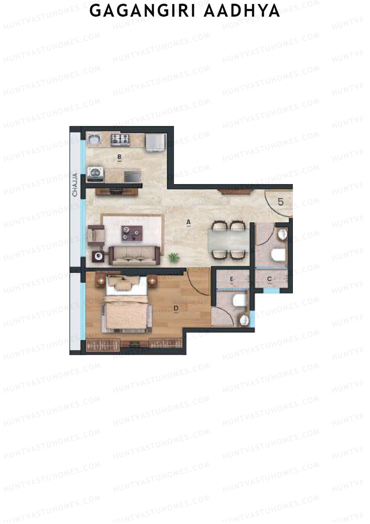 Gagangiri Aadhya Block A Unit 5 Floor Plan