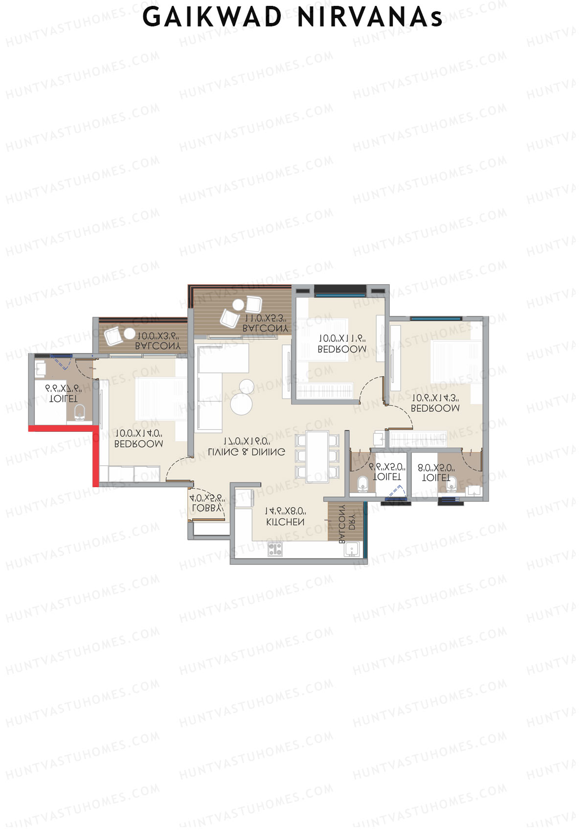 Gaikwad Nirvanas Wing A3 Unit 3 Floor Plan