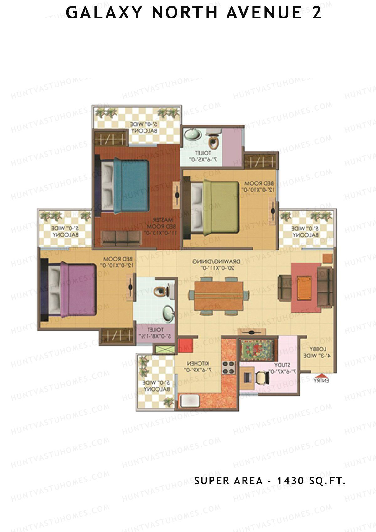Galaxy North Avenue 2 Block E Unit 05 Floor Plan