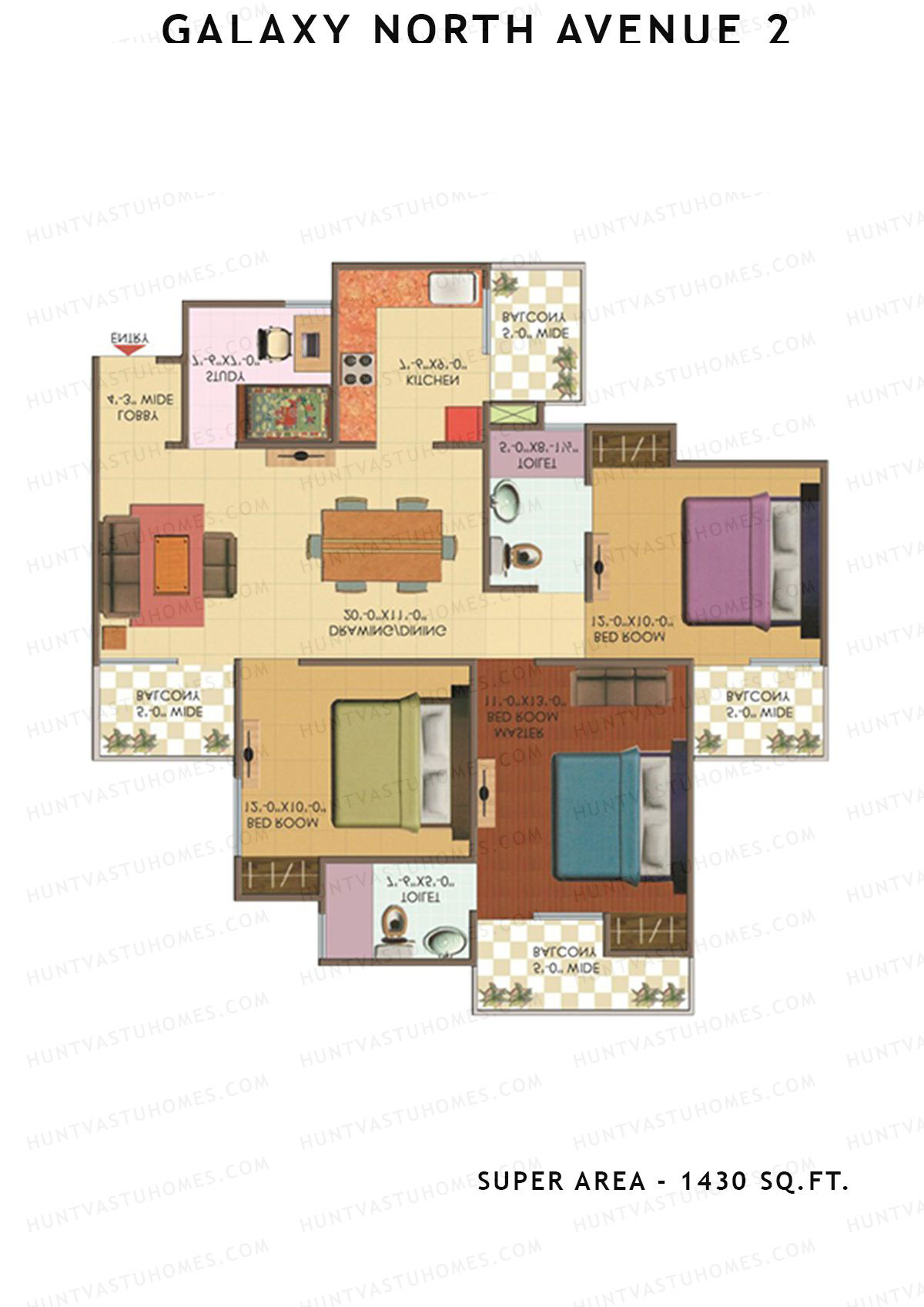 Galaxy North Avenue 2 Block E Unit 11 Floor Plan
