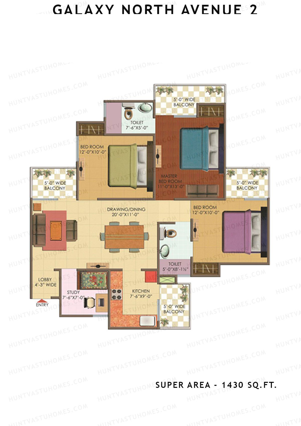 Galaxy North Avenue 2 Block E Unit 12 Floor Plan