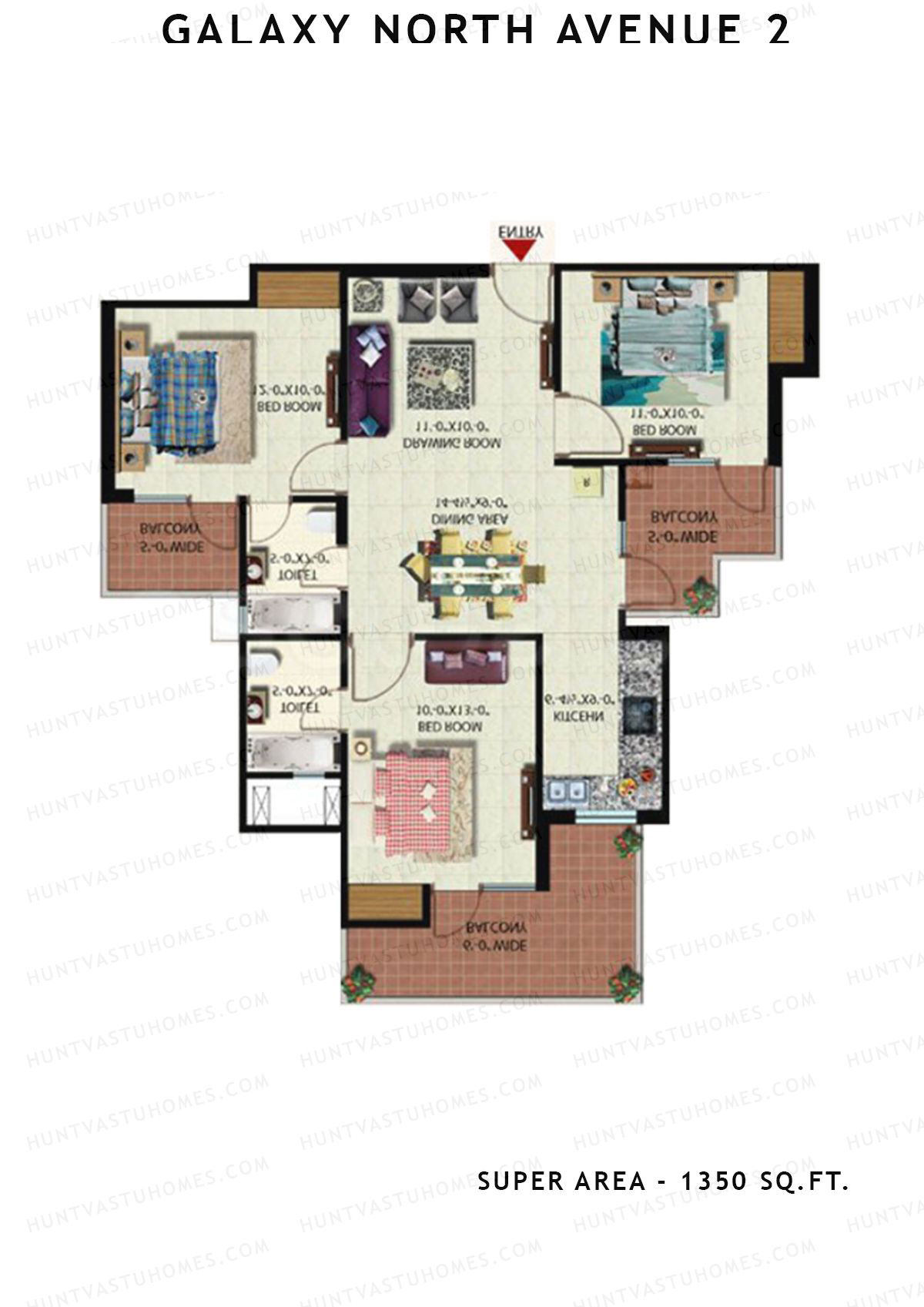 Galaxy North Avenue 2 Block H Unit 61 Floor Plan