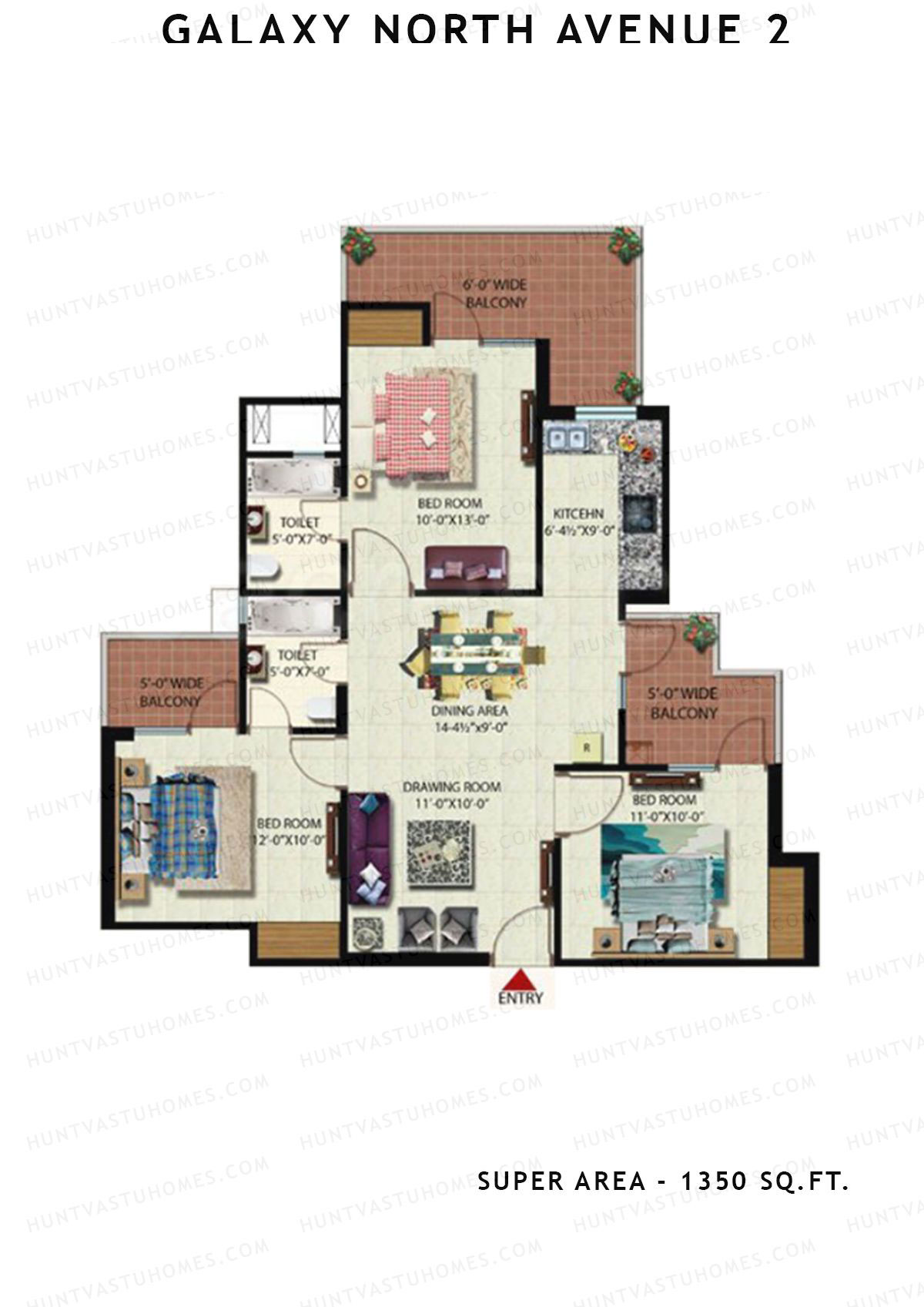 Galaxy North Avenue 2 Block H Unit 64 Floor Plan