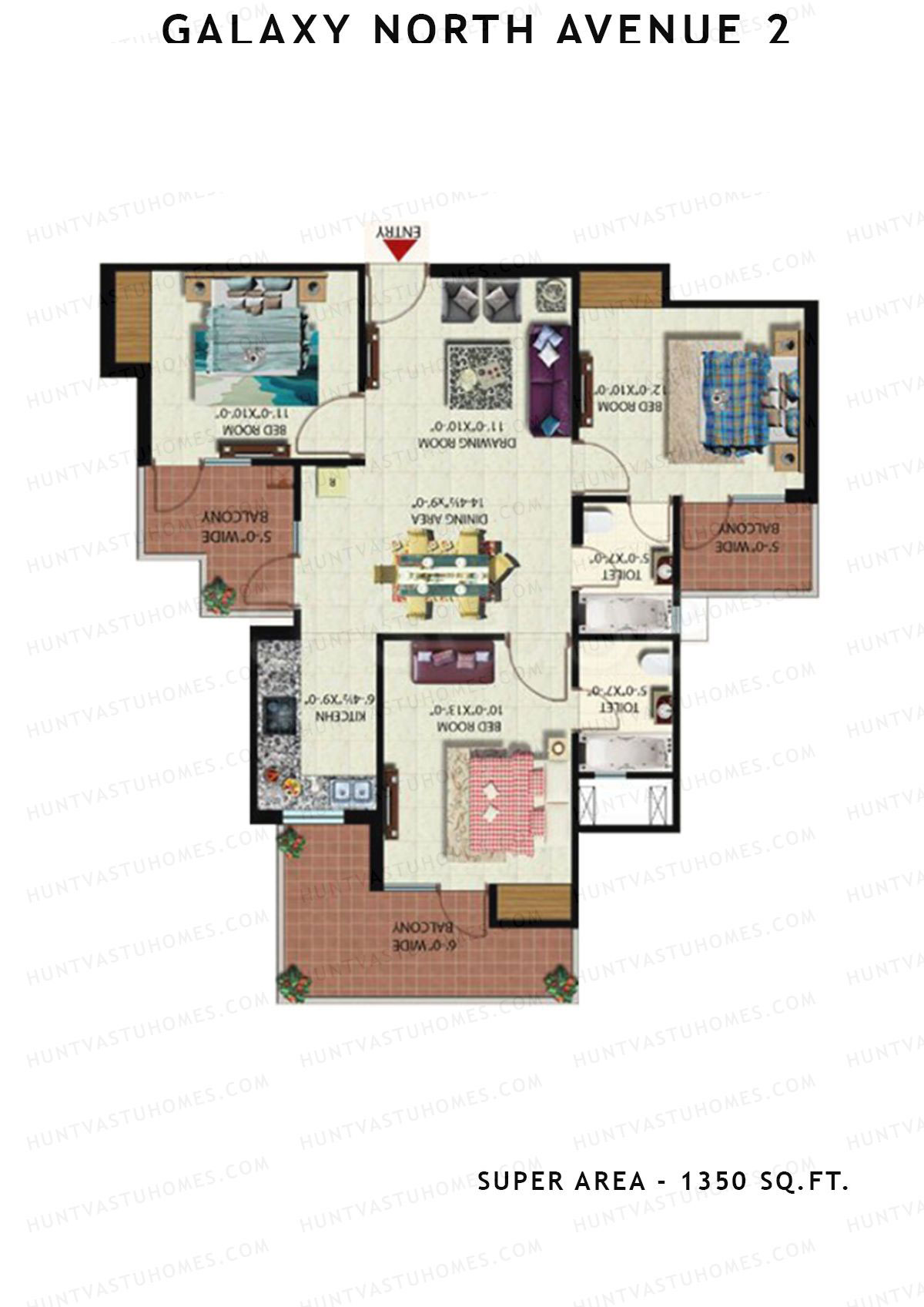 Galaxy North Avenue 2 Block H Unit 65 Floor Plan