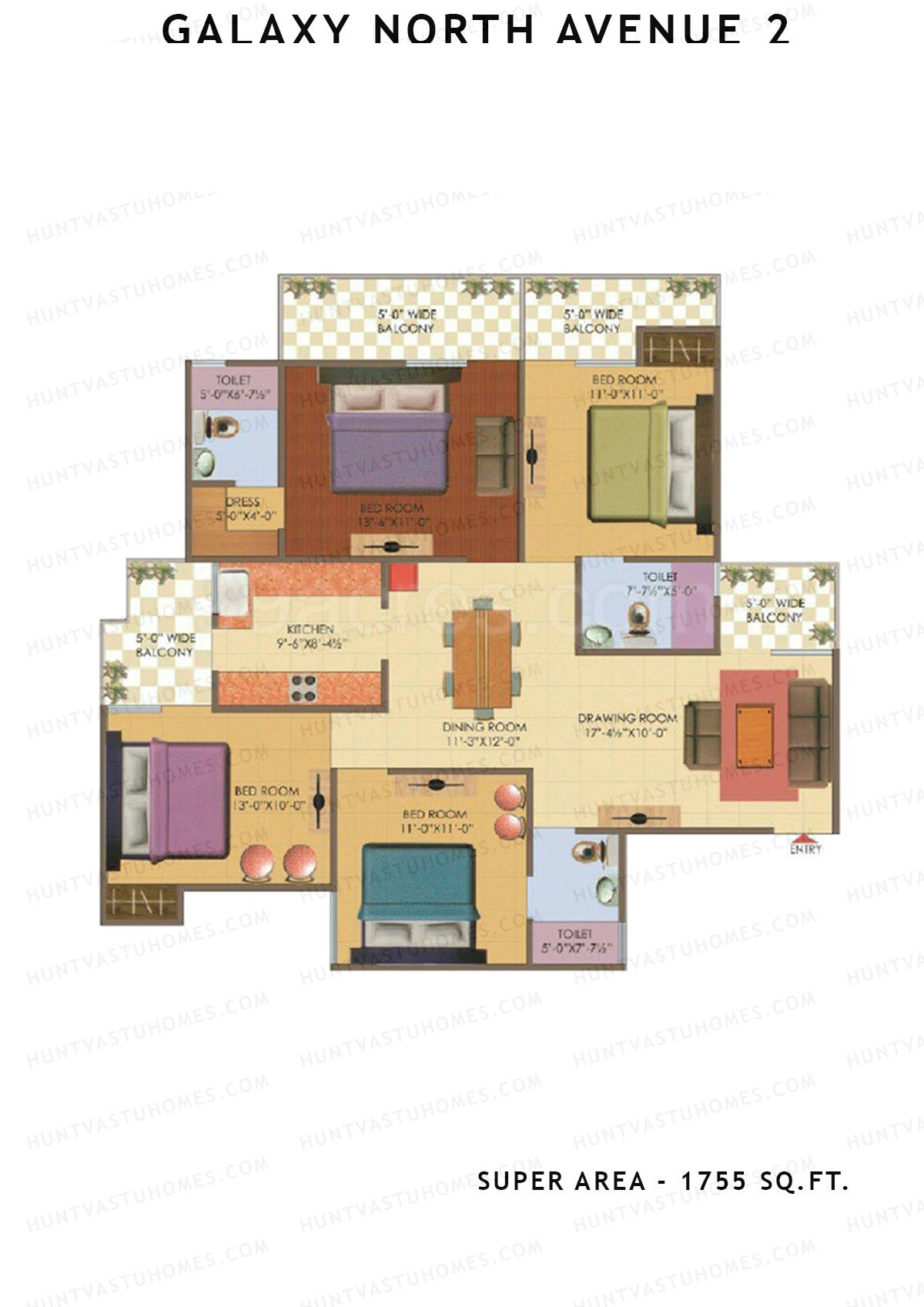 Galaxy North Avenue 2 Block F Unit 01 Floor Plan