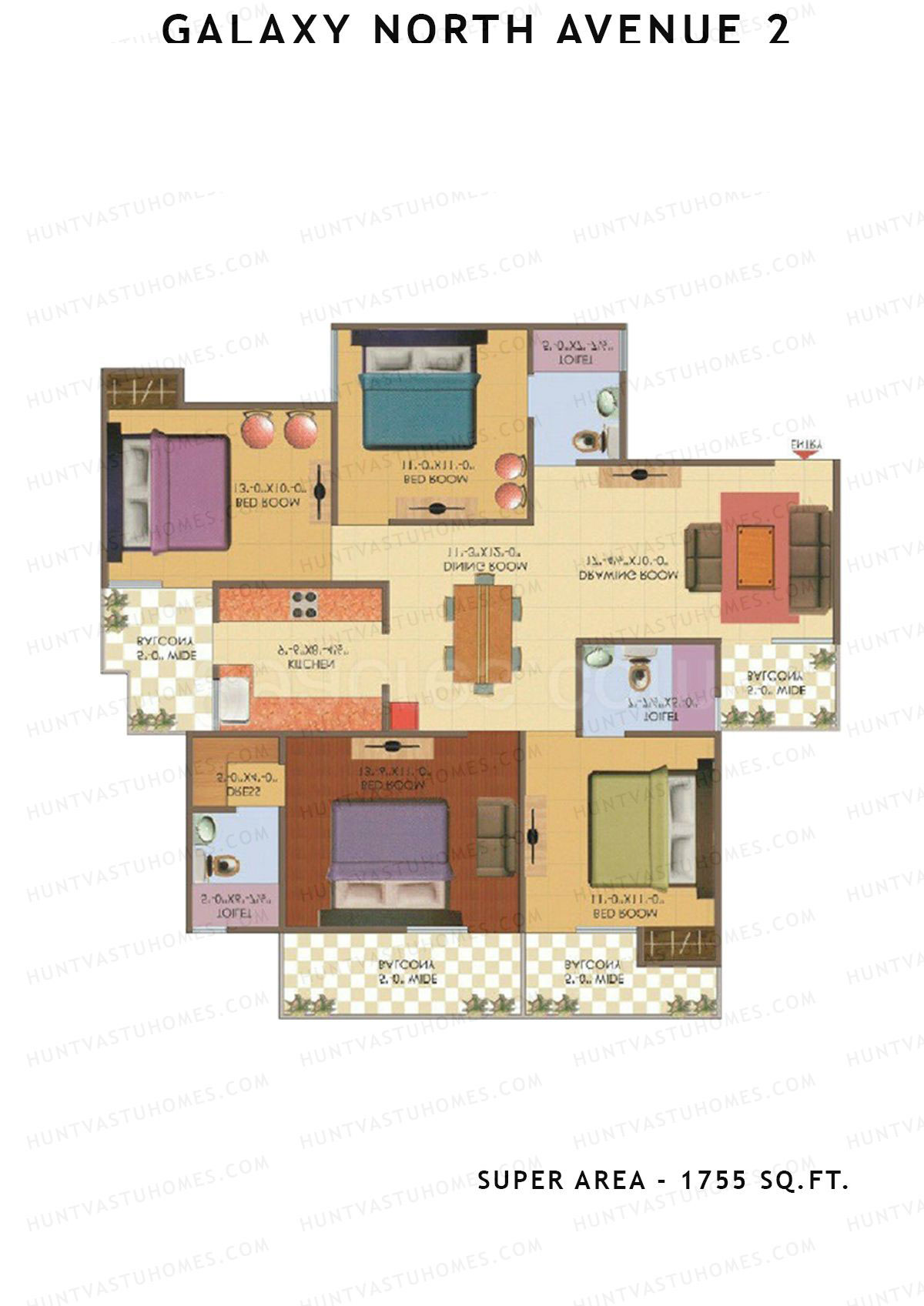 Galaxy North Avenue 2 Block F Unit 02 Floor Plan