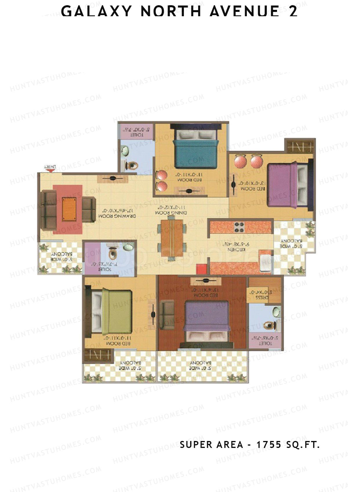 Galaxy North Avenue 2 Block F Unit 04 Floor Plan