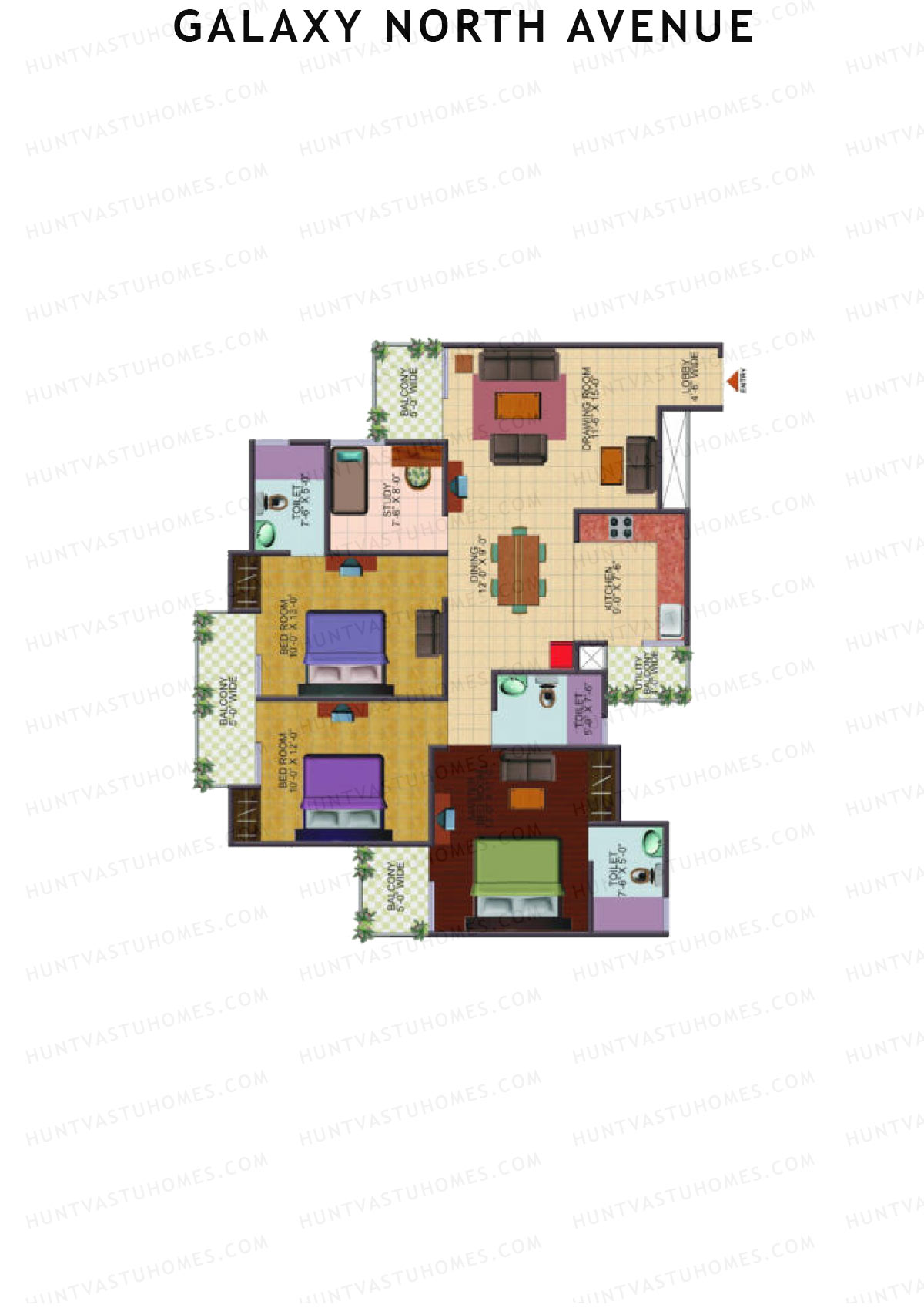 Galaxy North Avenue Block G Unit 43 Floor Plan
