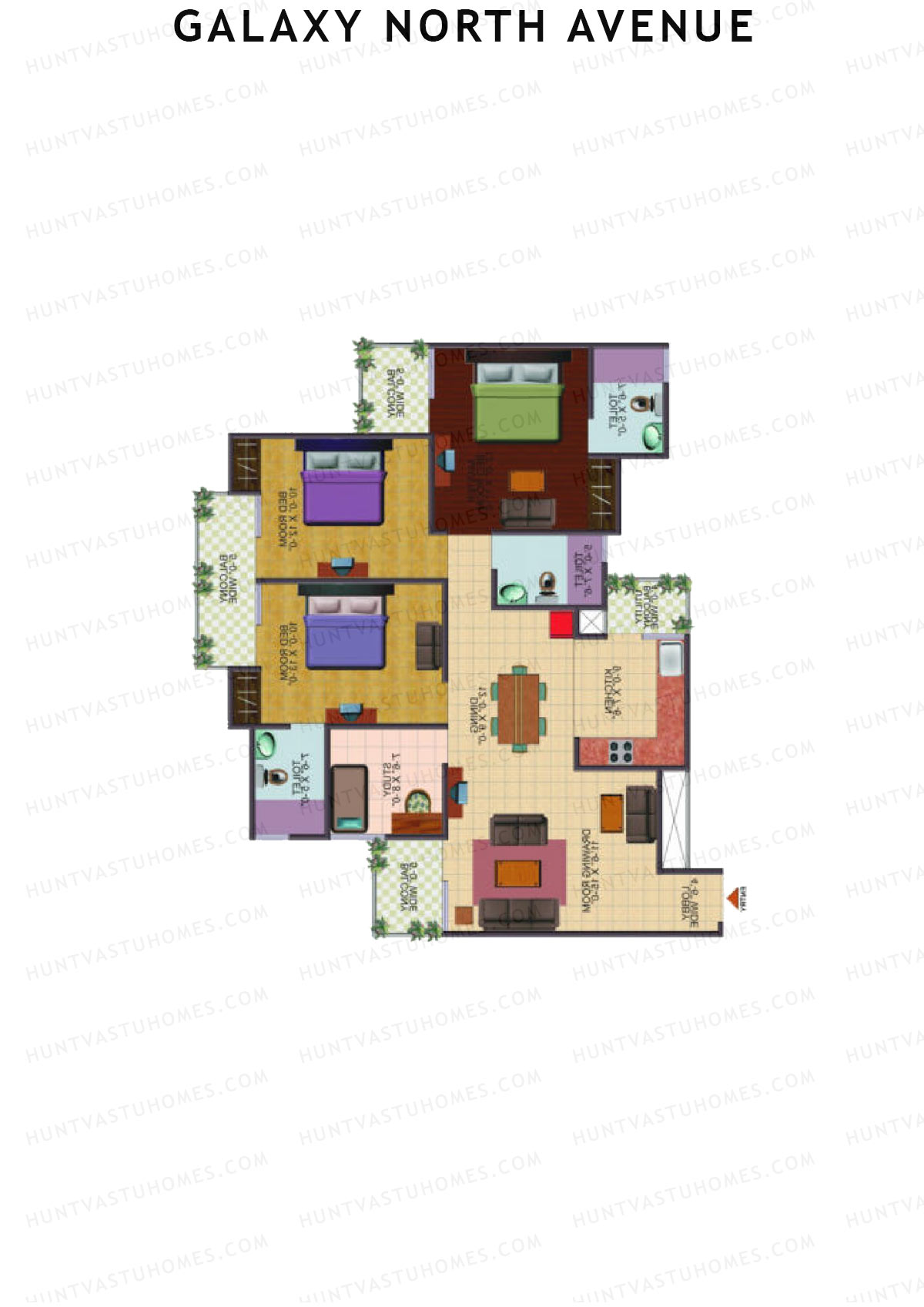 Galaxy North Avenue Block G Unit 44 Floor Plan