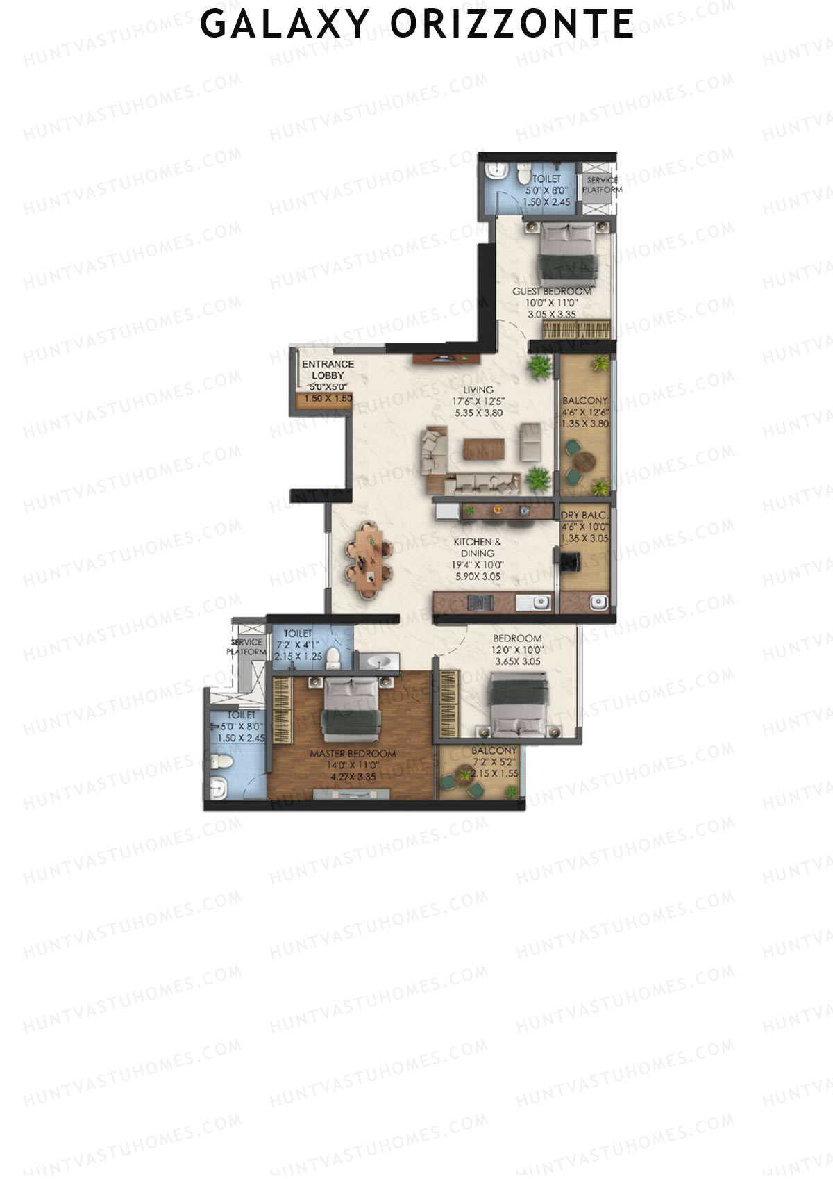 Galaxy Orizzonte Tower A Unit 1 (Type 4) Floor Plan