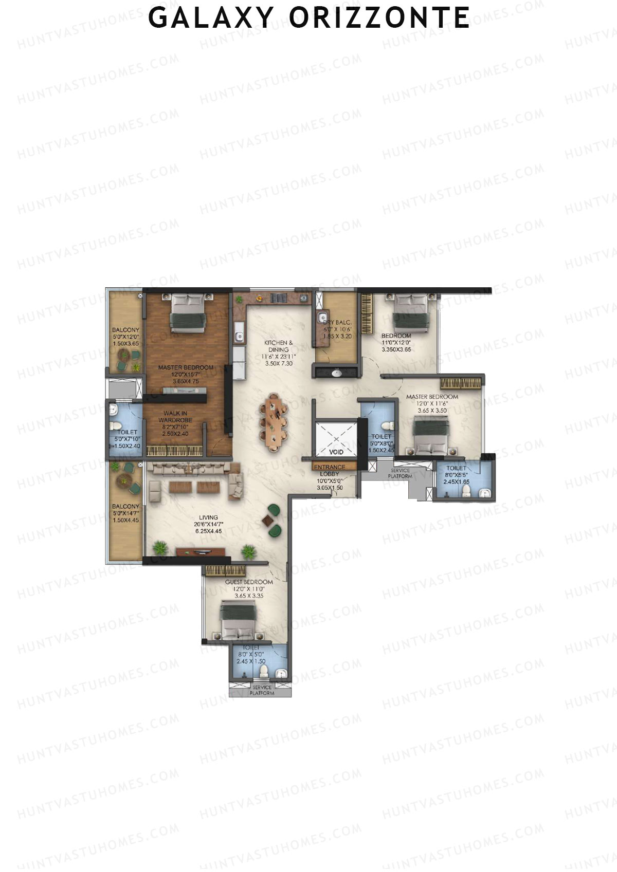Galaxy Orizzonte Tower A Unit 4 Floor Plan