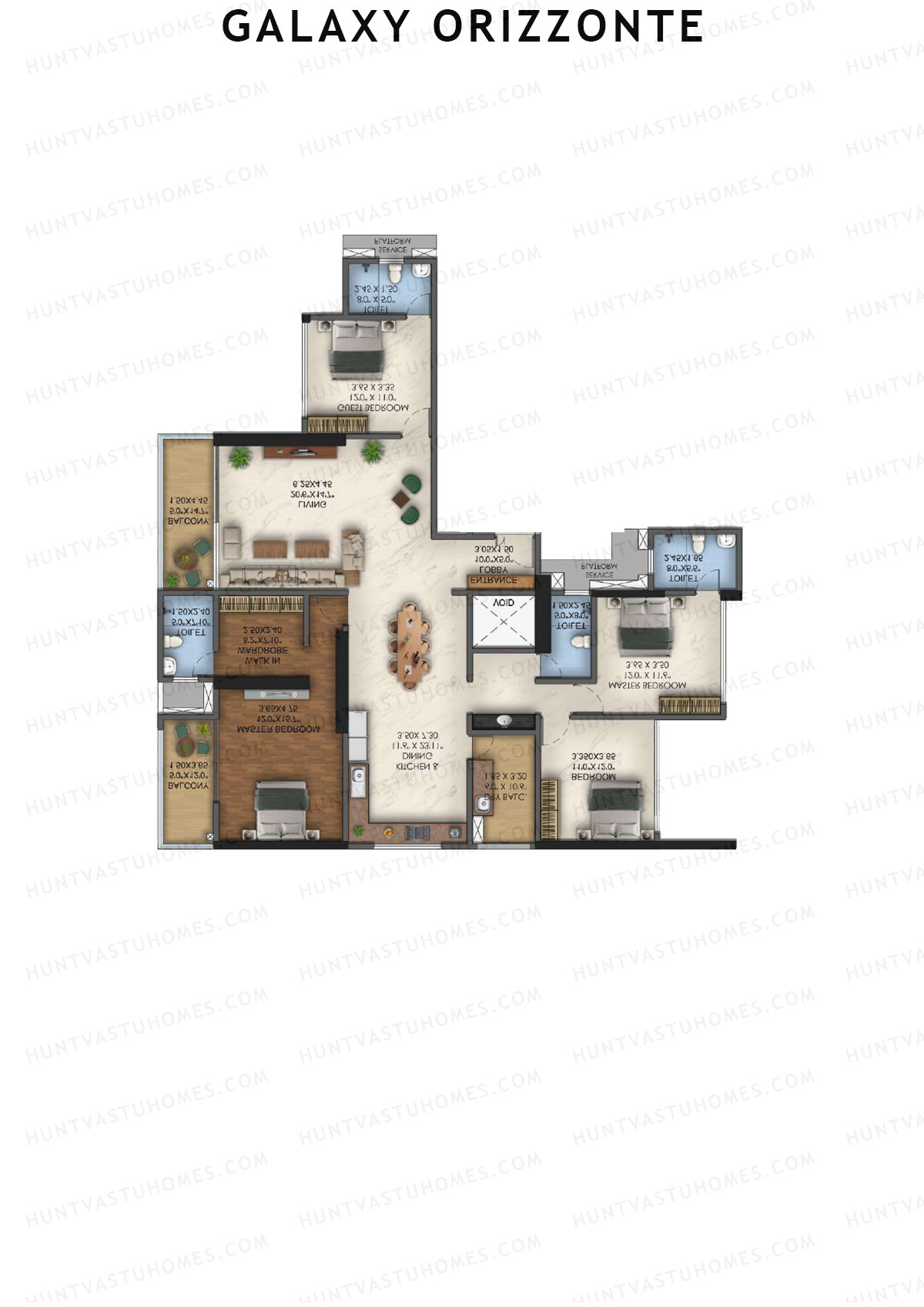 Galaxy Orizzonte Tower B Unit 2 Floor Plan