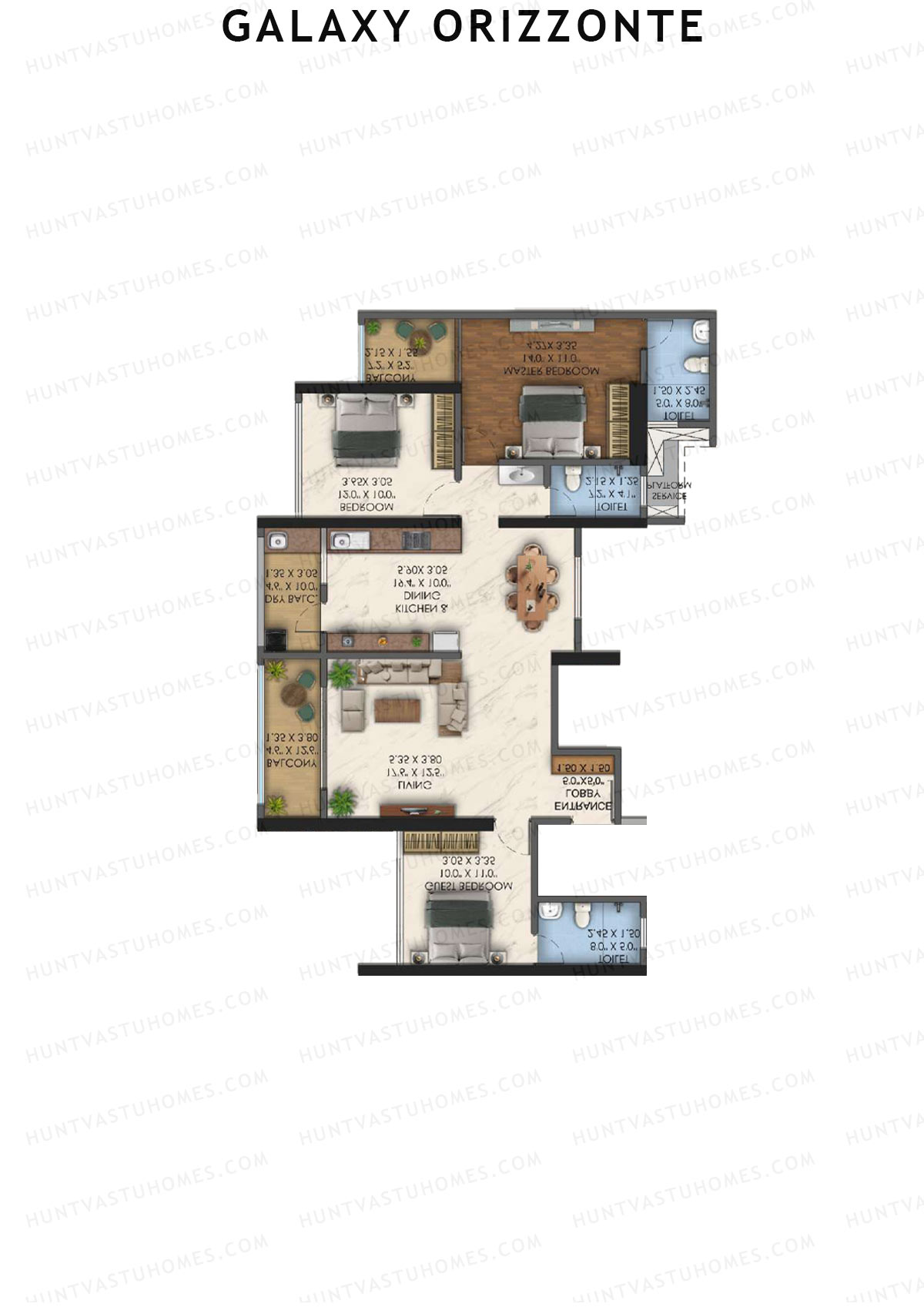 Galaxy Orizzonte Tower B Unit 4 (Type 2) Floor Plan