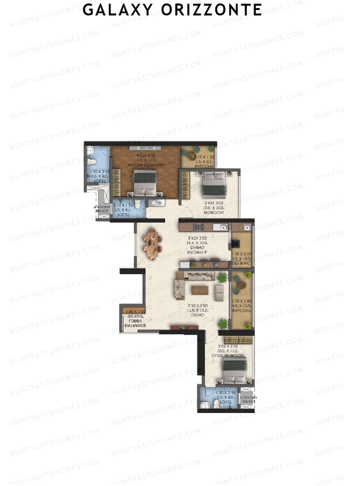 Galaxy Orizzonte Tower B Unit 5 (Type 4) Floor Plan