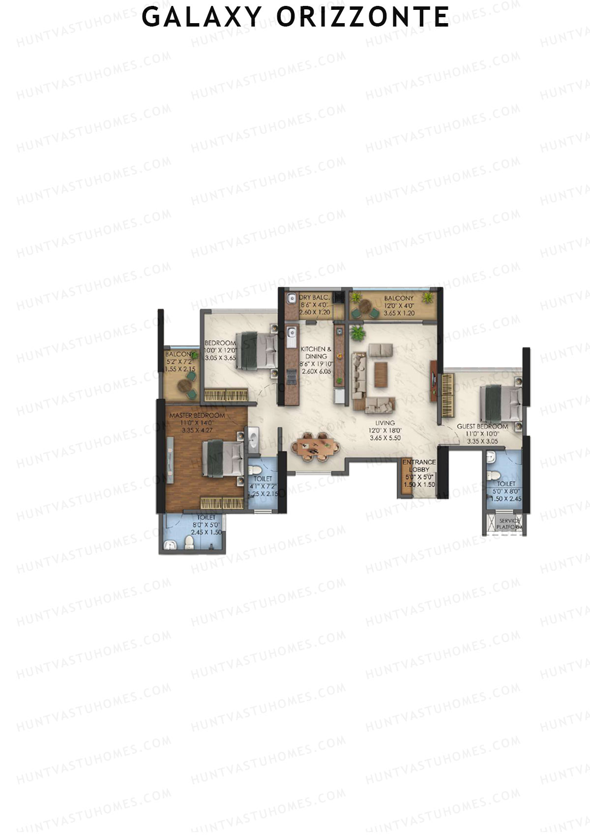 Galaxy Orizzonte Tower D Unit 3 (Type 4) Floor Plan