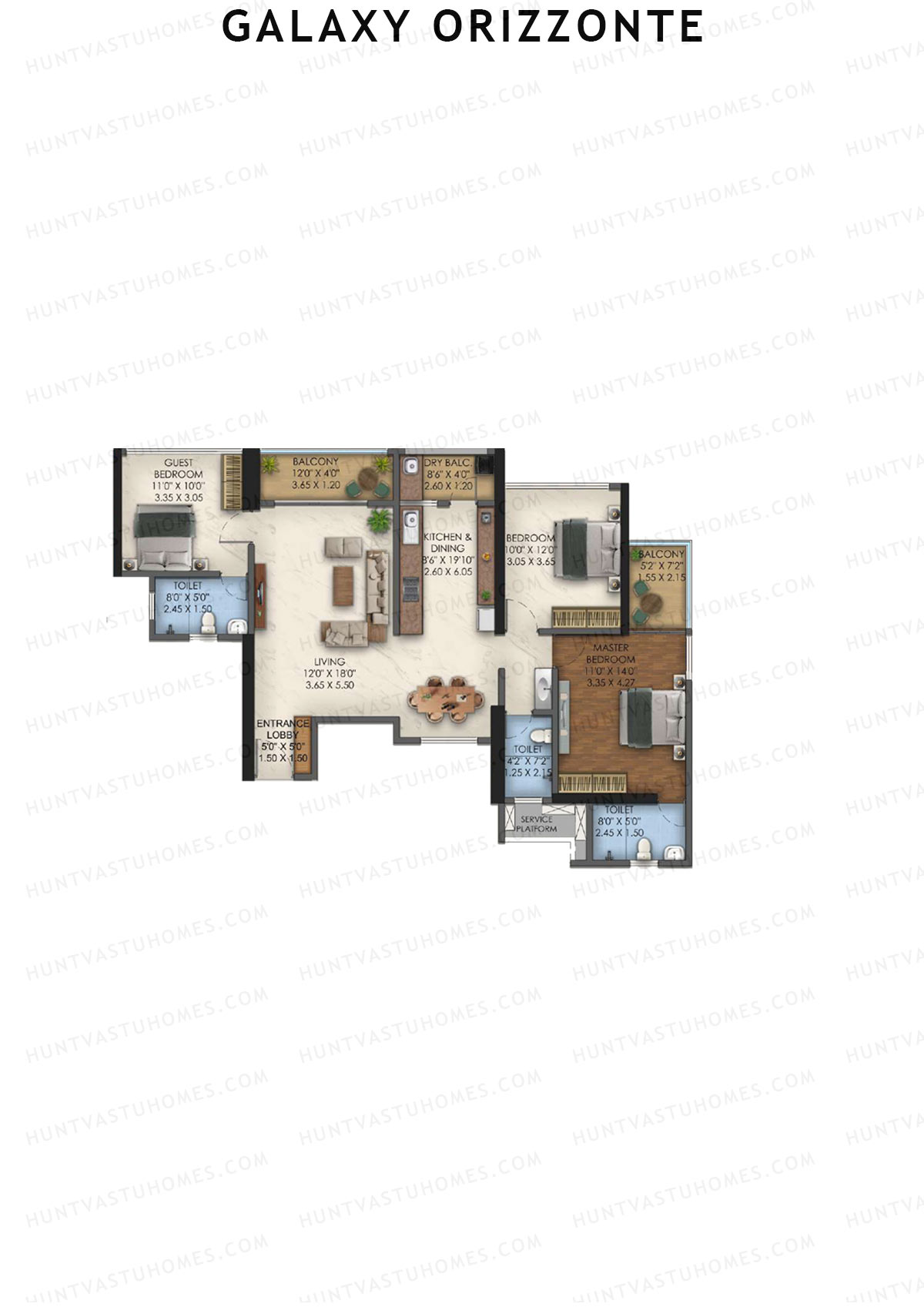 Galaxy Orizzonte Tower D Unit 5 (Type 2) Floor Plan