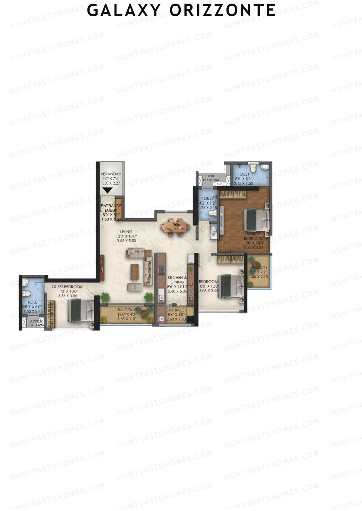 Galaxy Orizzonte Tower D Unit 6 (Type 1) Floor Plan