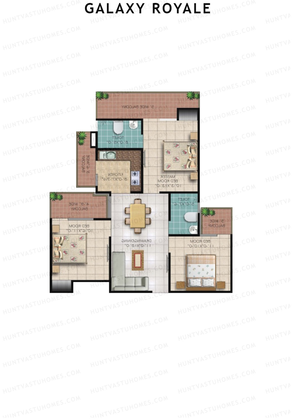 Galaxy Royale Keshav Kunj Unit 1 (Type 1) Floor Plan