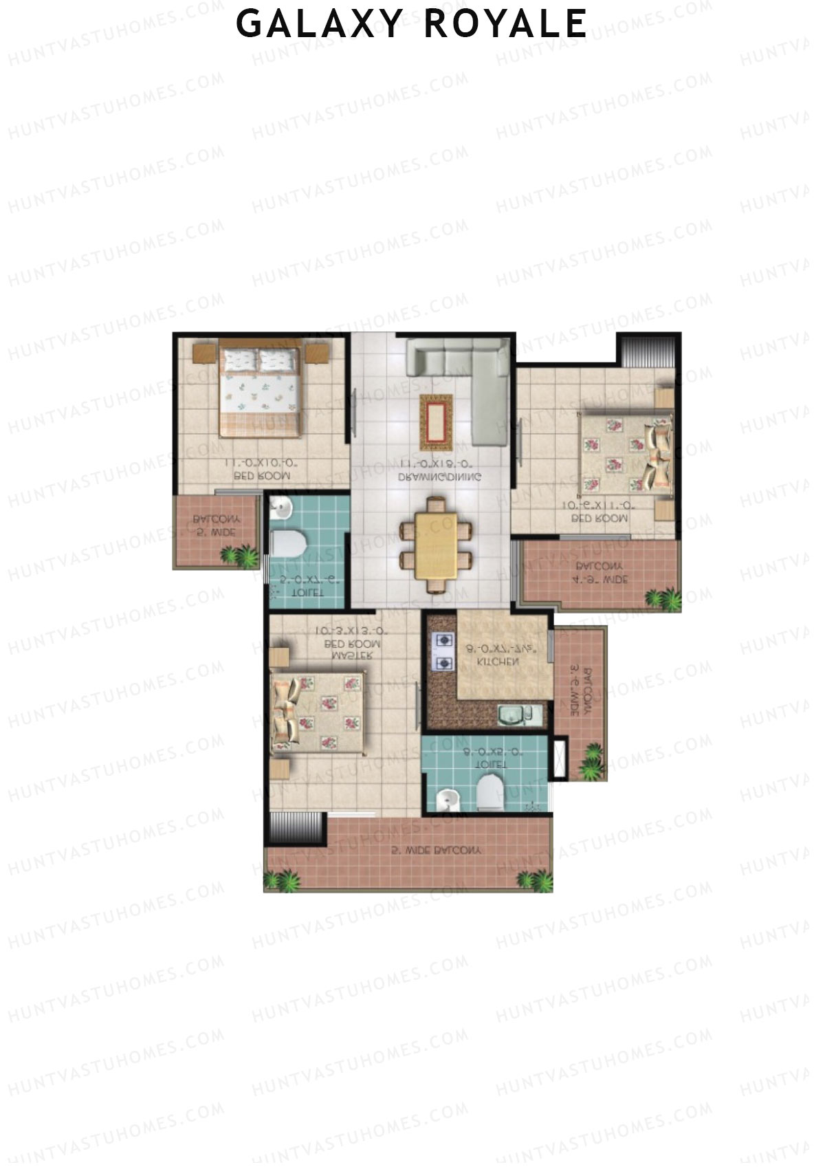 Galaxy Royale Keshav Kunj Unit 2 (Type 1) Floor Plan