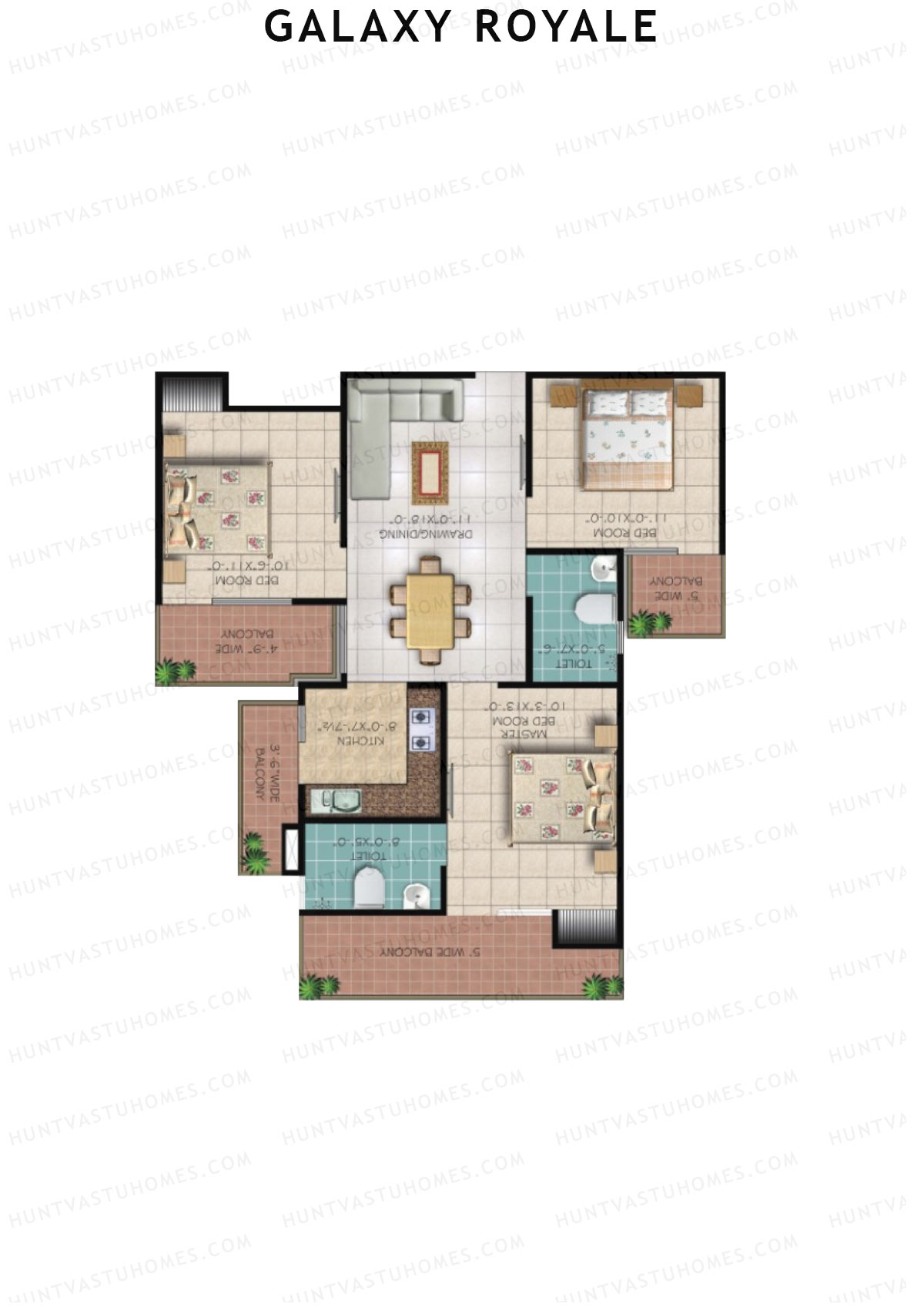 Galaxy Royale Keshav Kunj Unit 3 (Type 1) Floor Plan