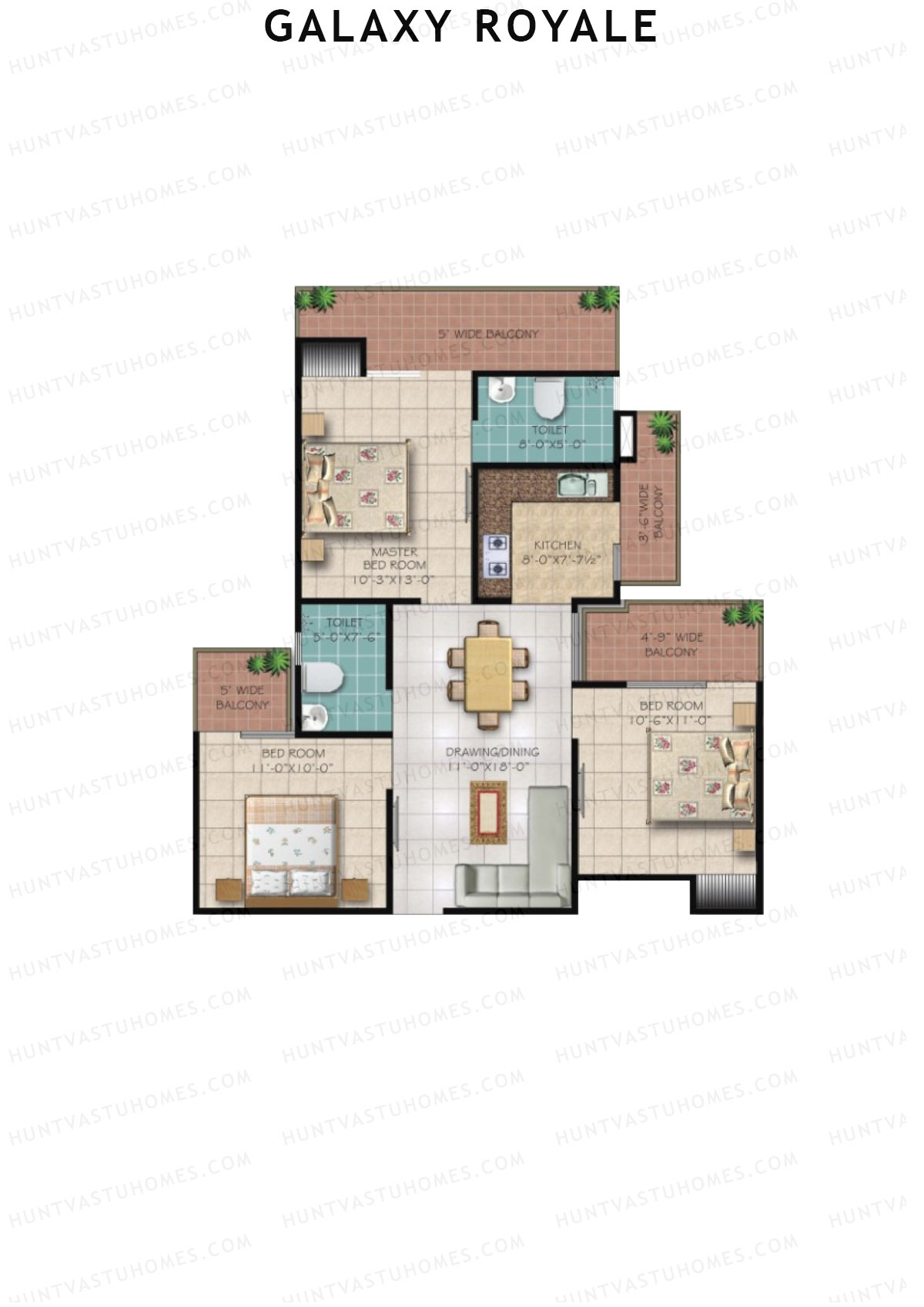 Galaxy Royale Keshav Kunj Unit 4 (Type 1) Floor Plan