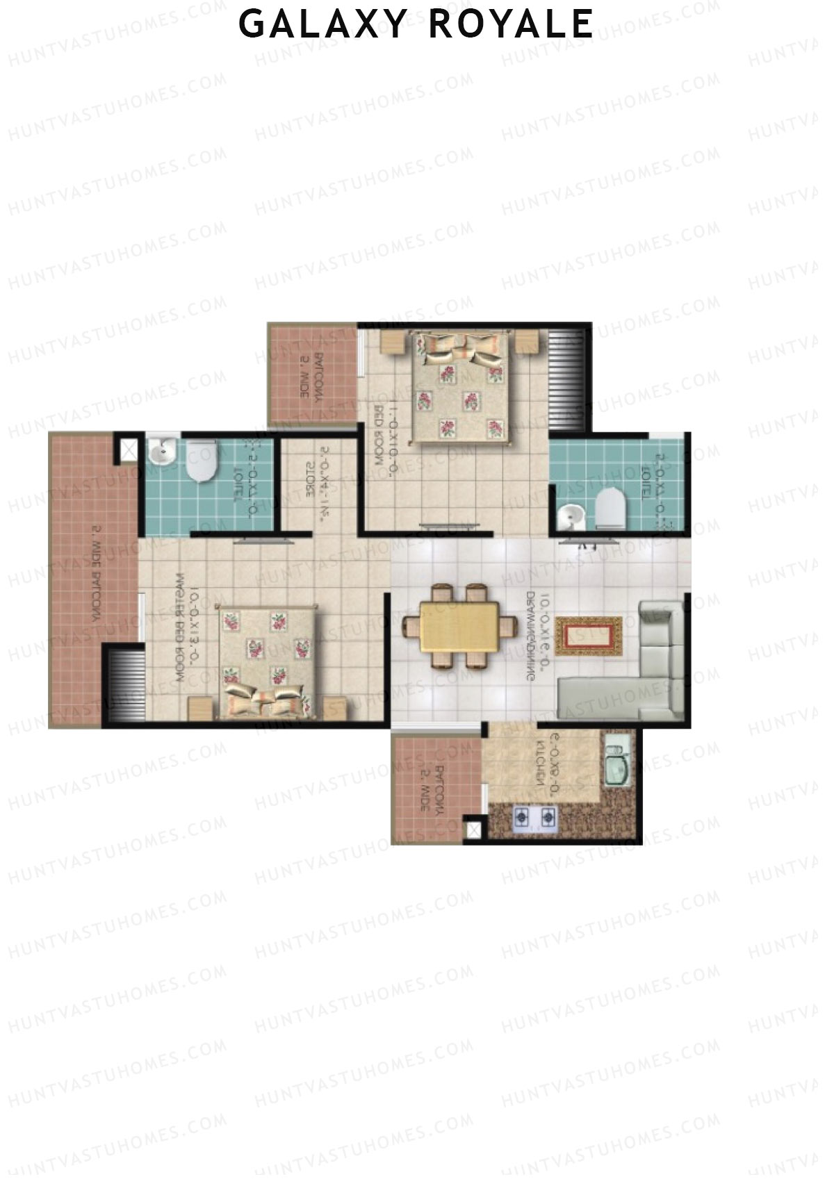 Galaxy Royale Vrindavan Unit 28 (Type 3) Floor Plan