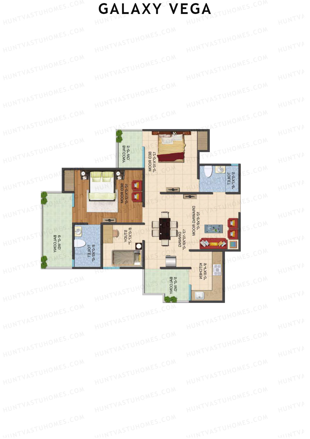 Galaxy Vega Tower A Unit 1 Floor Plan