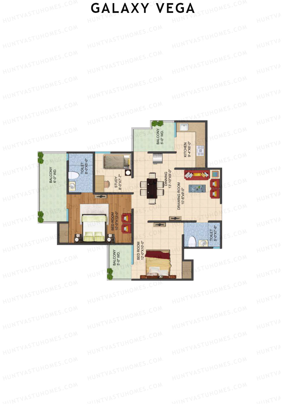 Galaxy Vega Tower A Unit 4 Floor Plan