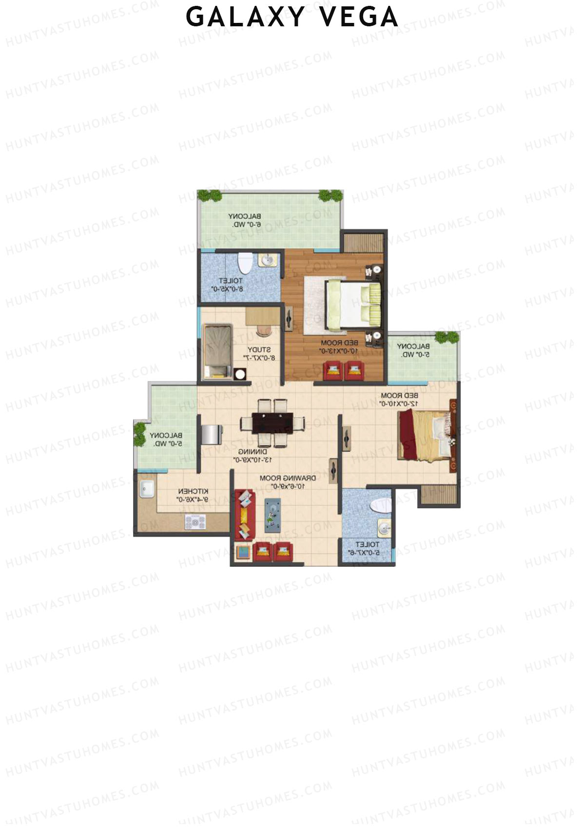 Galaxy Vega Tower A Unit 5 Floor Plan