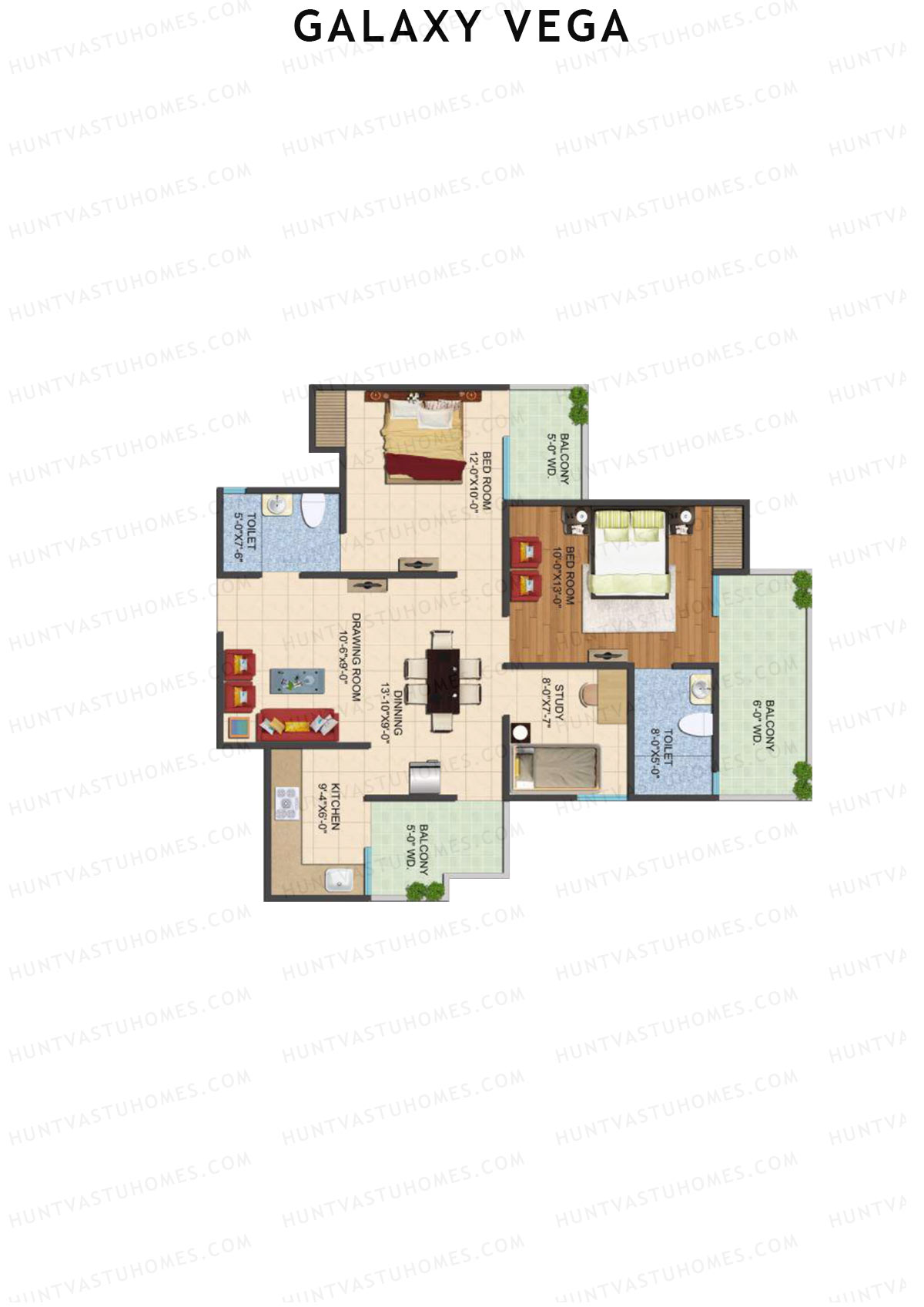 Galaxy Vega Tower A Unit 6 Floor Plan
