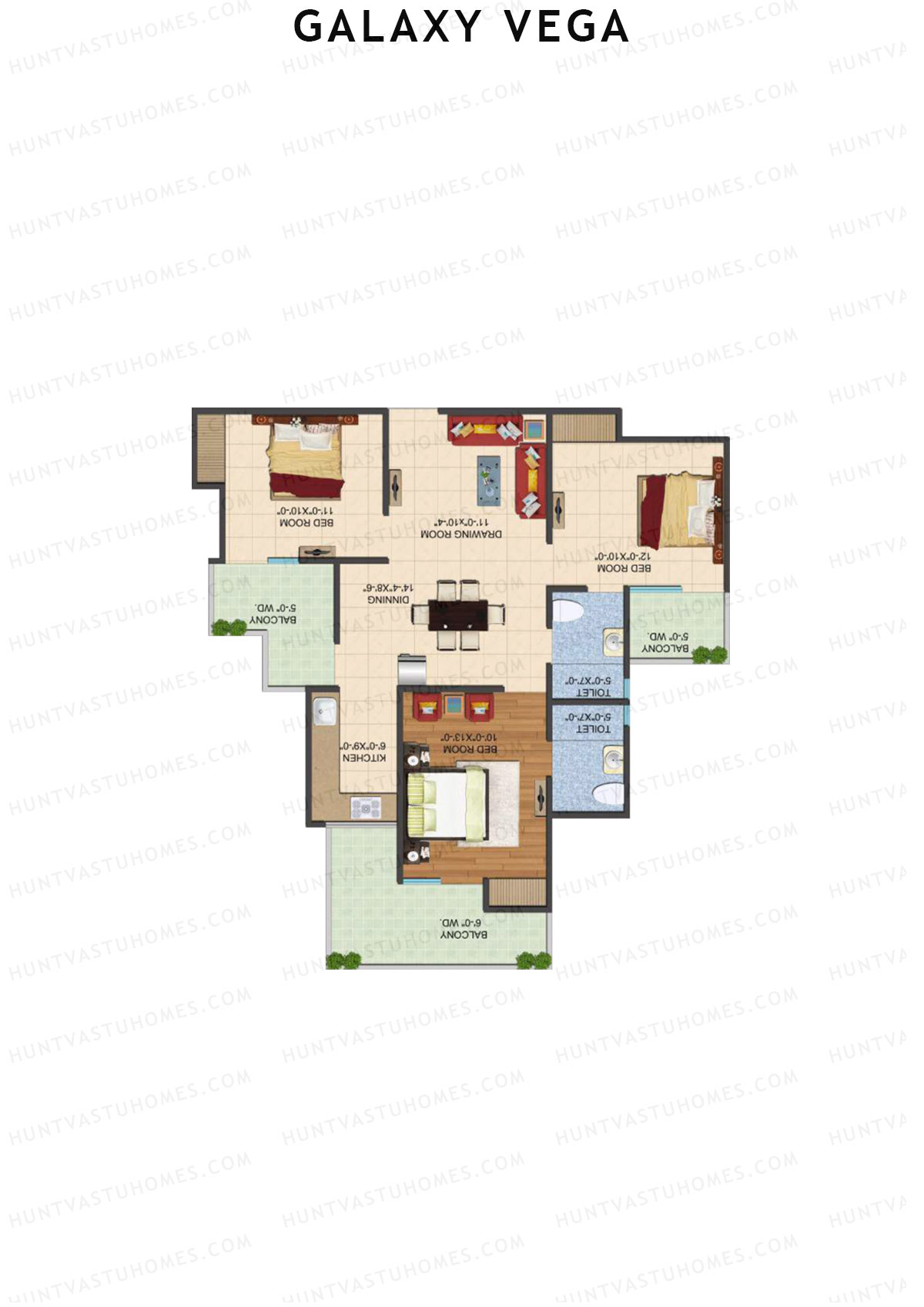 Galaxy Vega Tower E Unit 5 Floor Plan