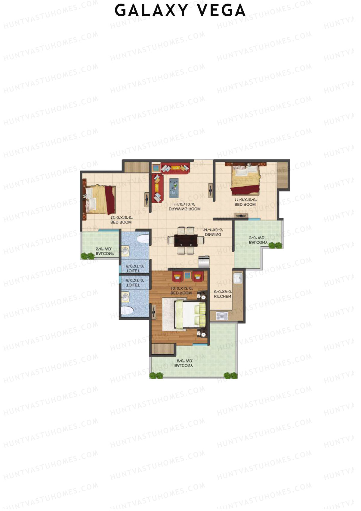 Galaxy Vega Tower F Unit 1 Floor Plan