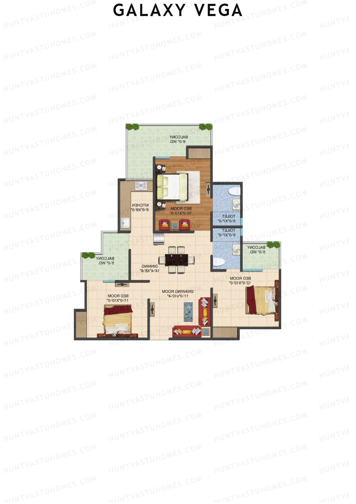 Galaxy Vega Tower F Unit 3 Floor Plan