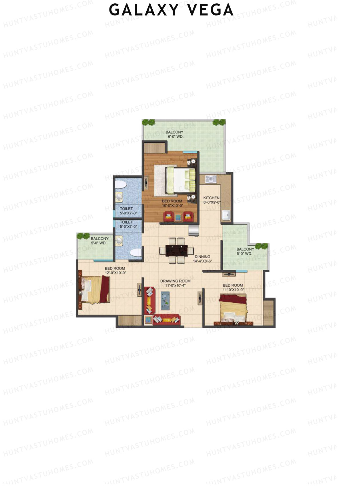 Galaxy Vega Tower F Unit 4 Floor Plan