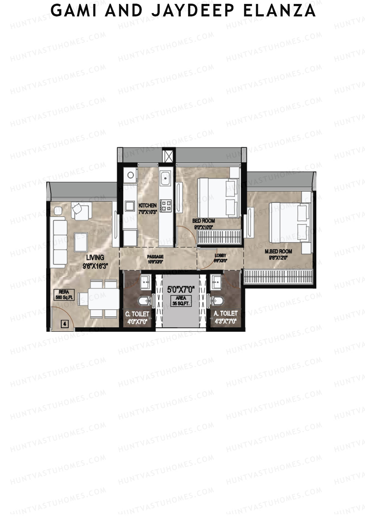 Gami And Jaydeep Elanza Wing A Unit 4 Floor Plan