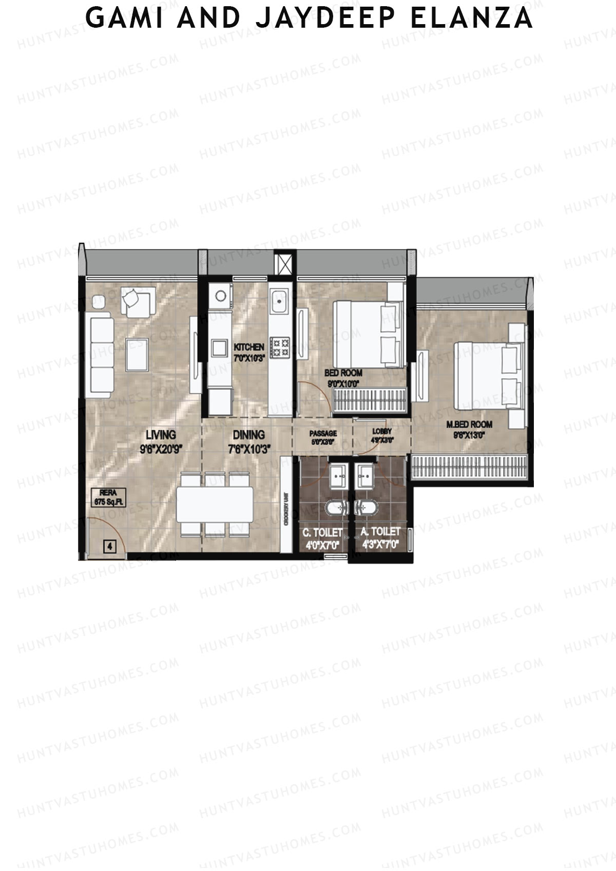 Gami And Jaydeep Elanza Wing A Unit 4 Floor Plan