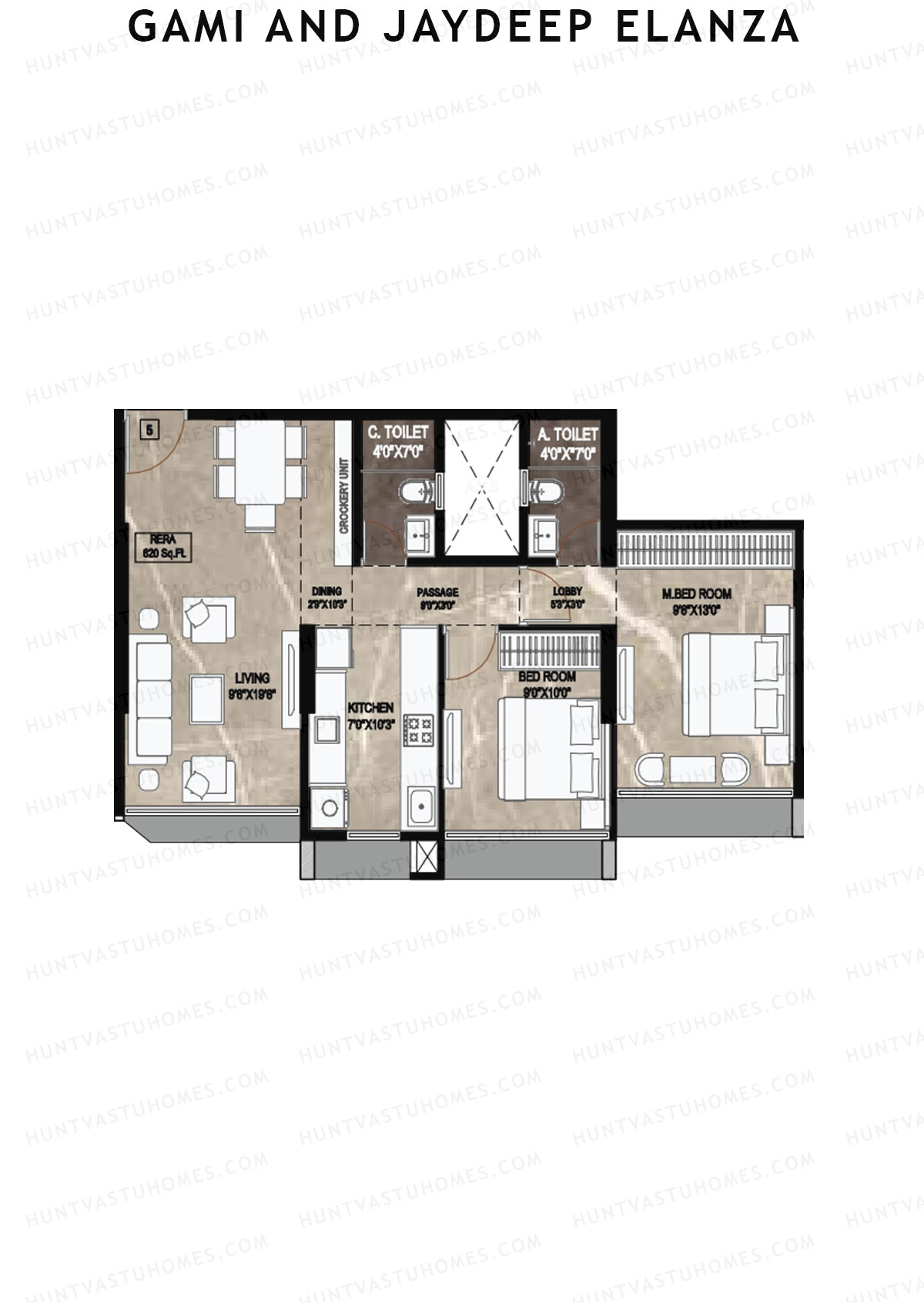 Gami And Jaydeep Elanza Wing A Unit 5 Floor Plan