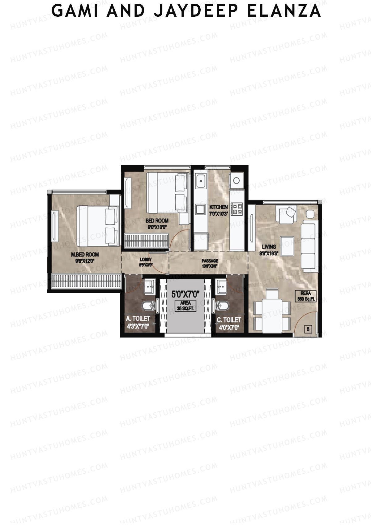 Gami And Jaydeep Elanza Wing B Unit 5 Floor Plan