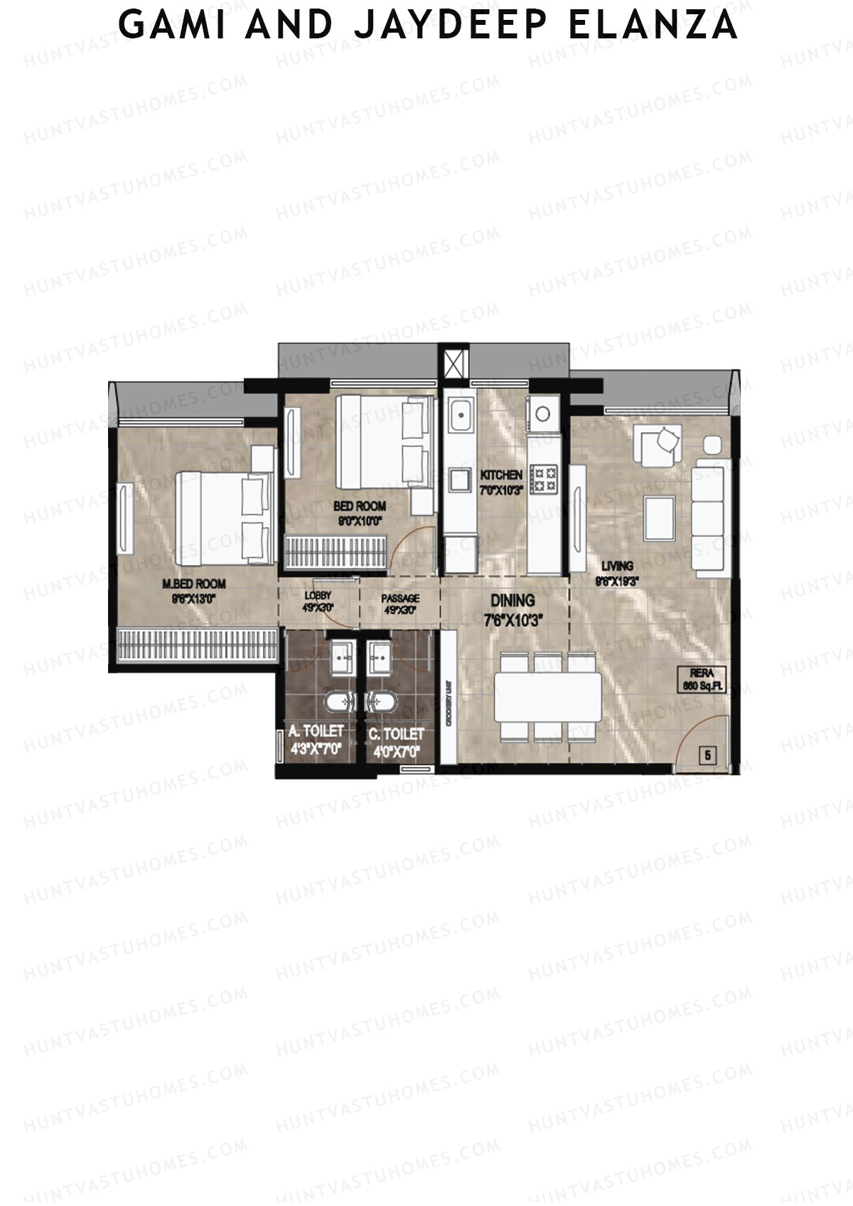 Gami And Jaydeep Elanza Wing B Unit 5 Floor Plan